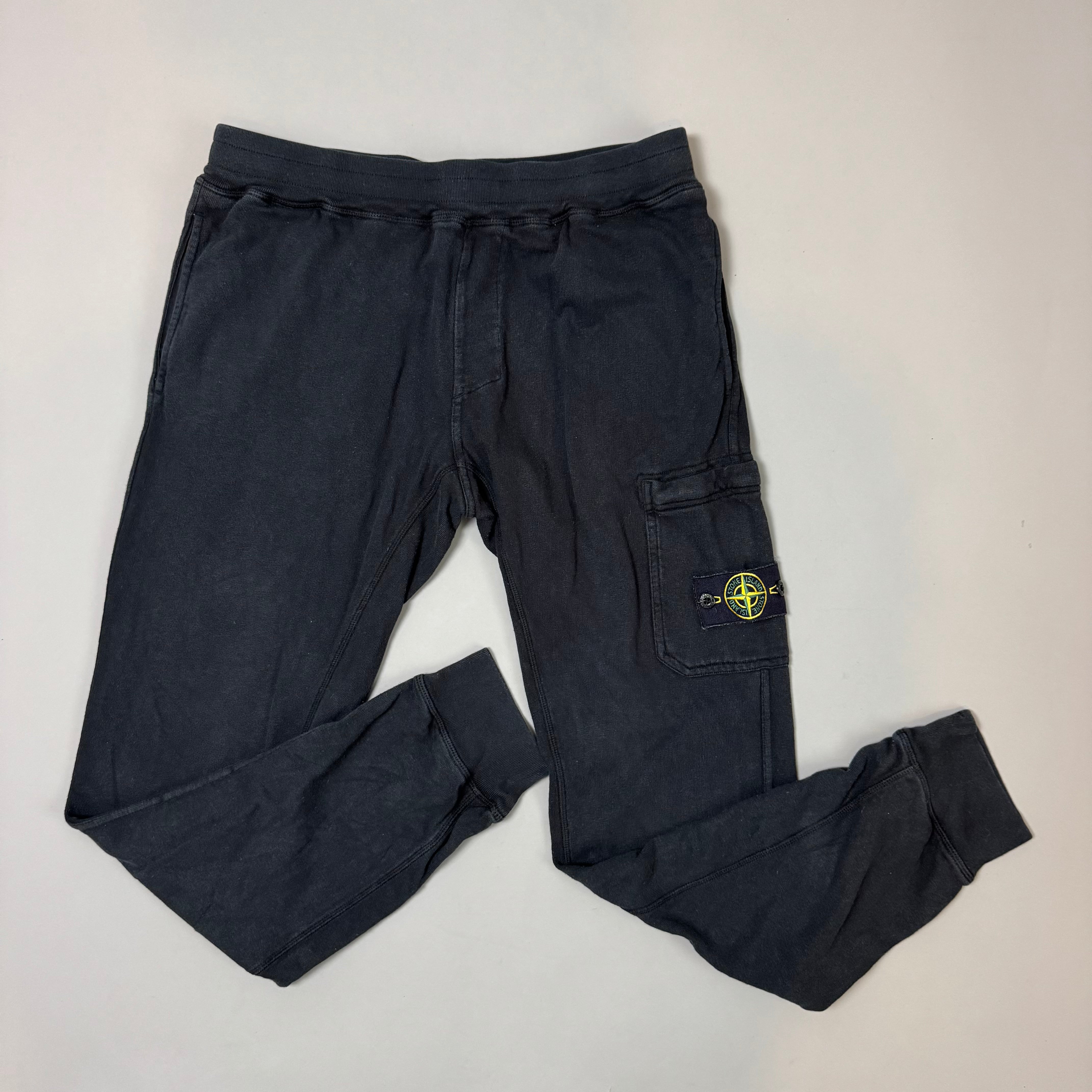 Stone Island Navy Blue Joggers - Large