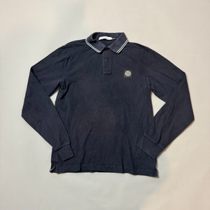 Stone Island Navy Long Sleeve Polo - Medium