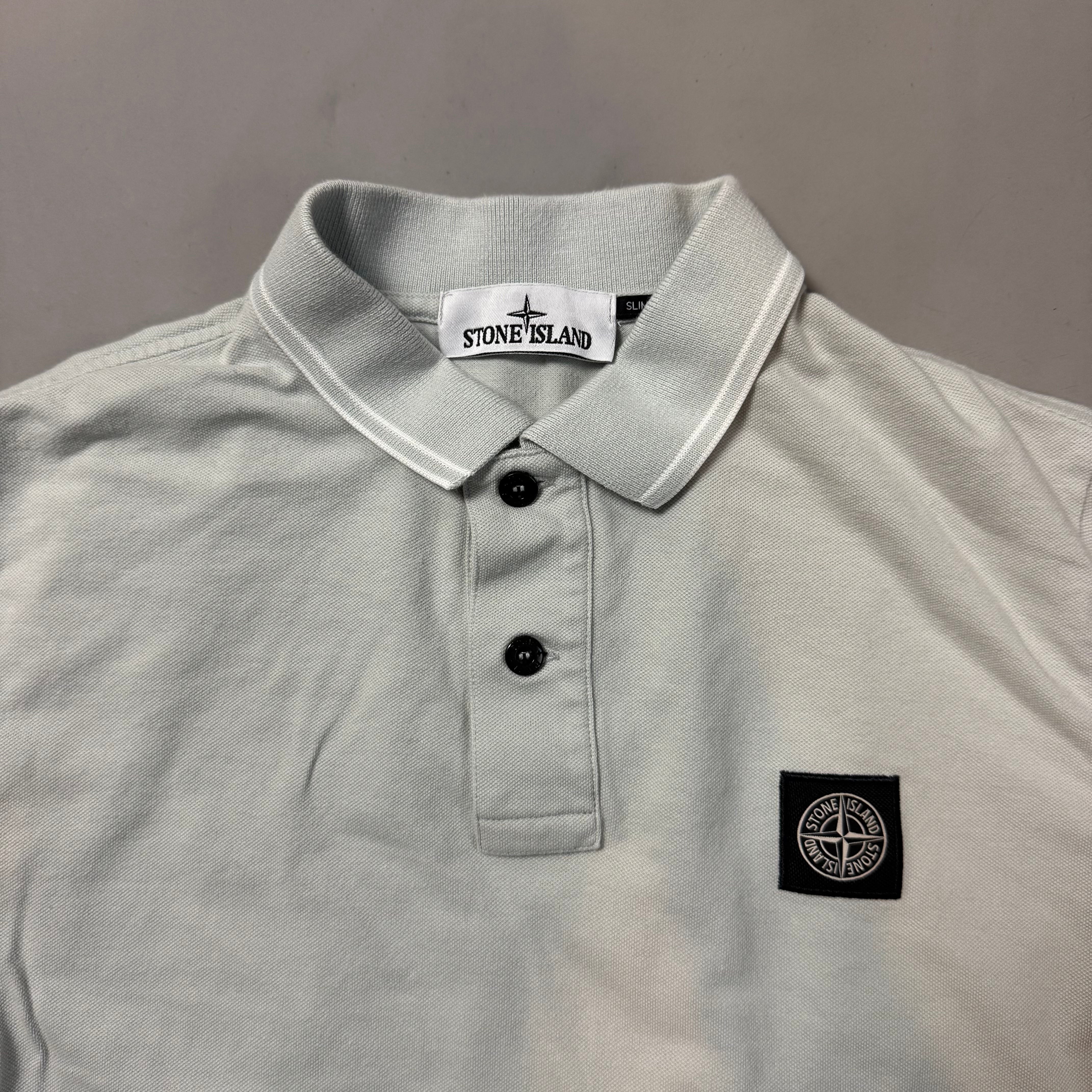 Stone Island Mint Green Polo Shirt - Large