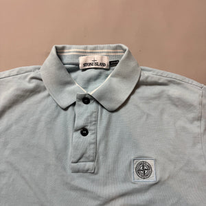 Stone Island Light Blue Polo Shirt - Medium