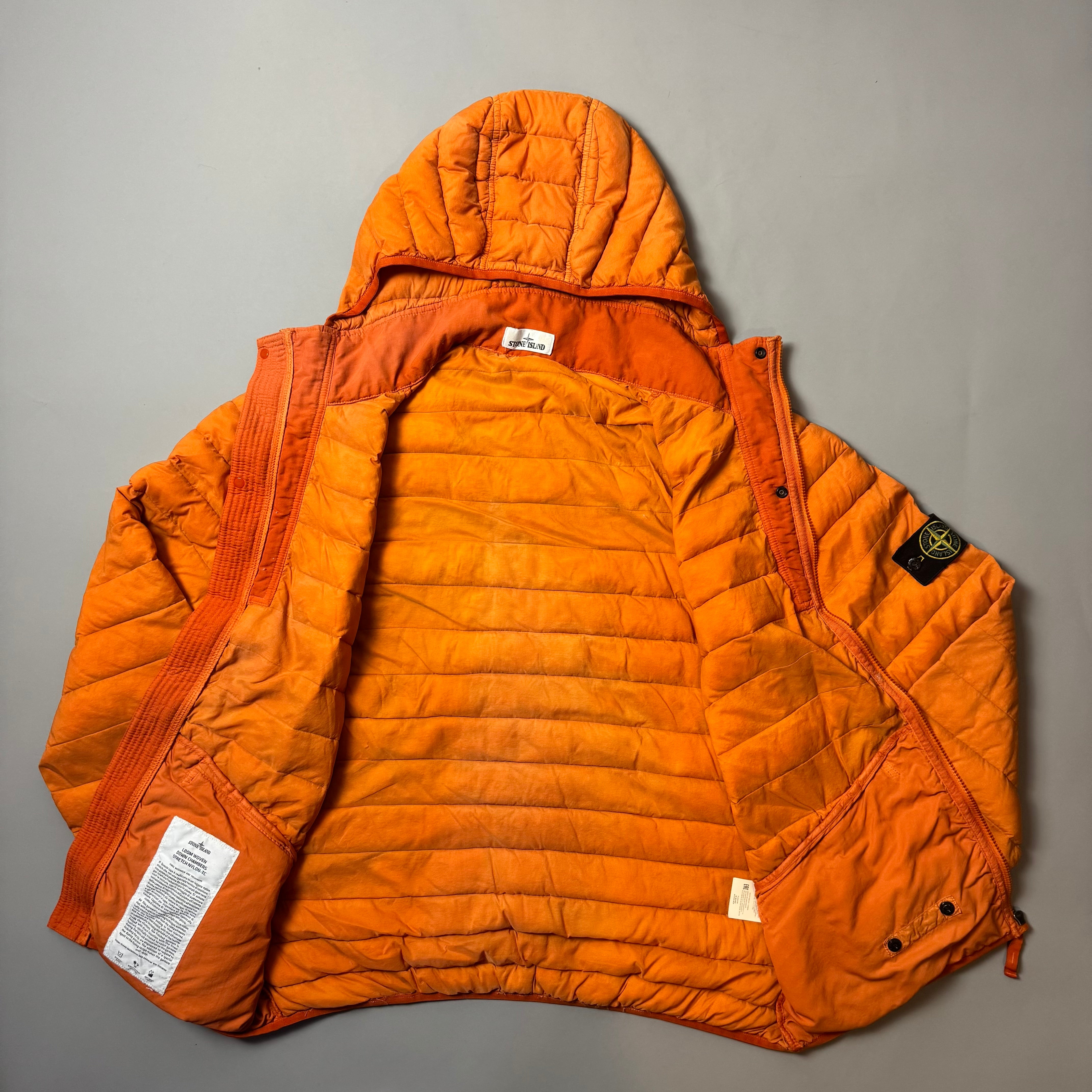 Stone Island Orange Loom Woven Down Chambers Stretch Nylon-Tc Jacket - XL