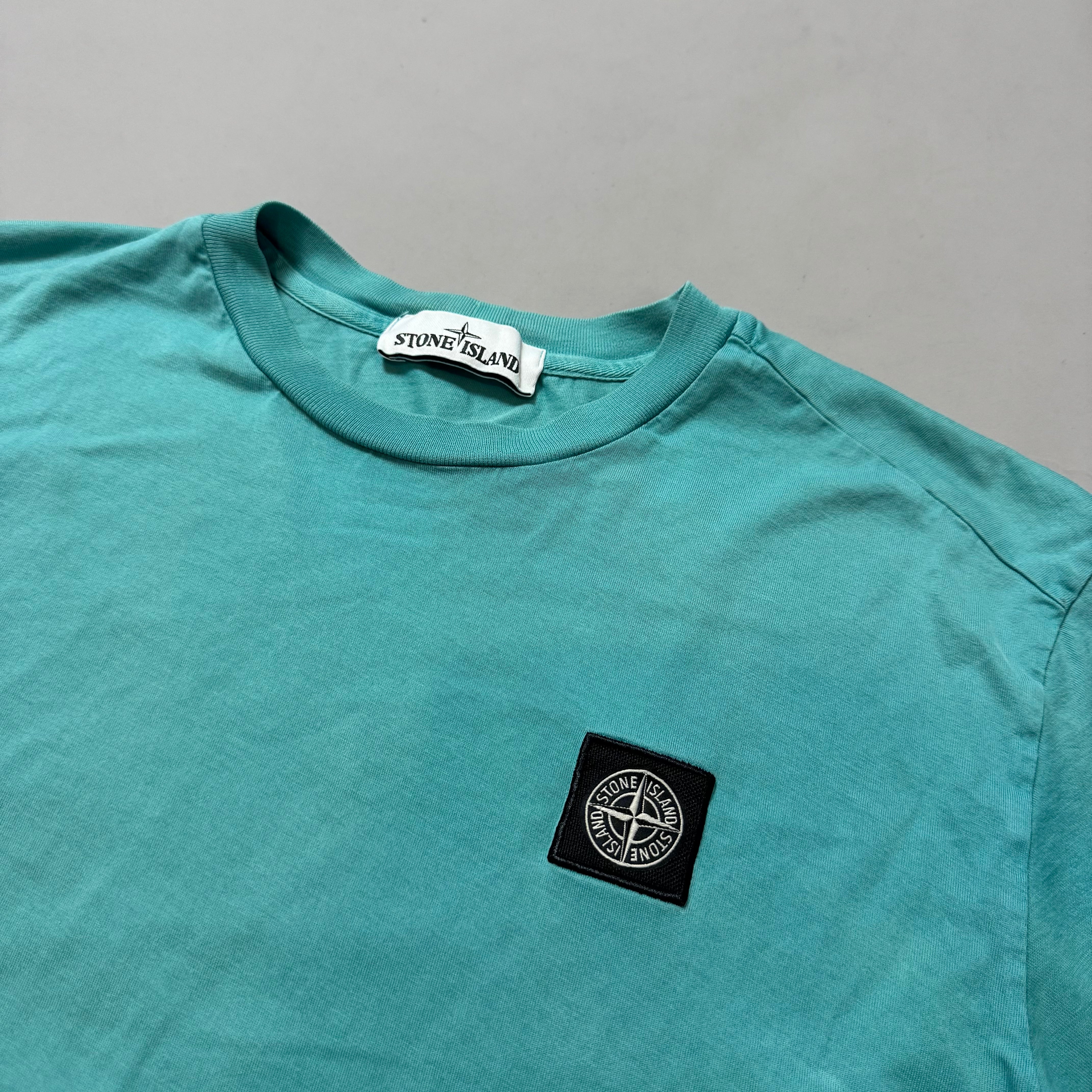 Stone Island Teal Plain T-shirt - Small