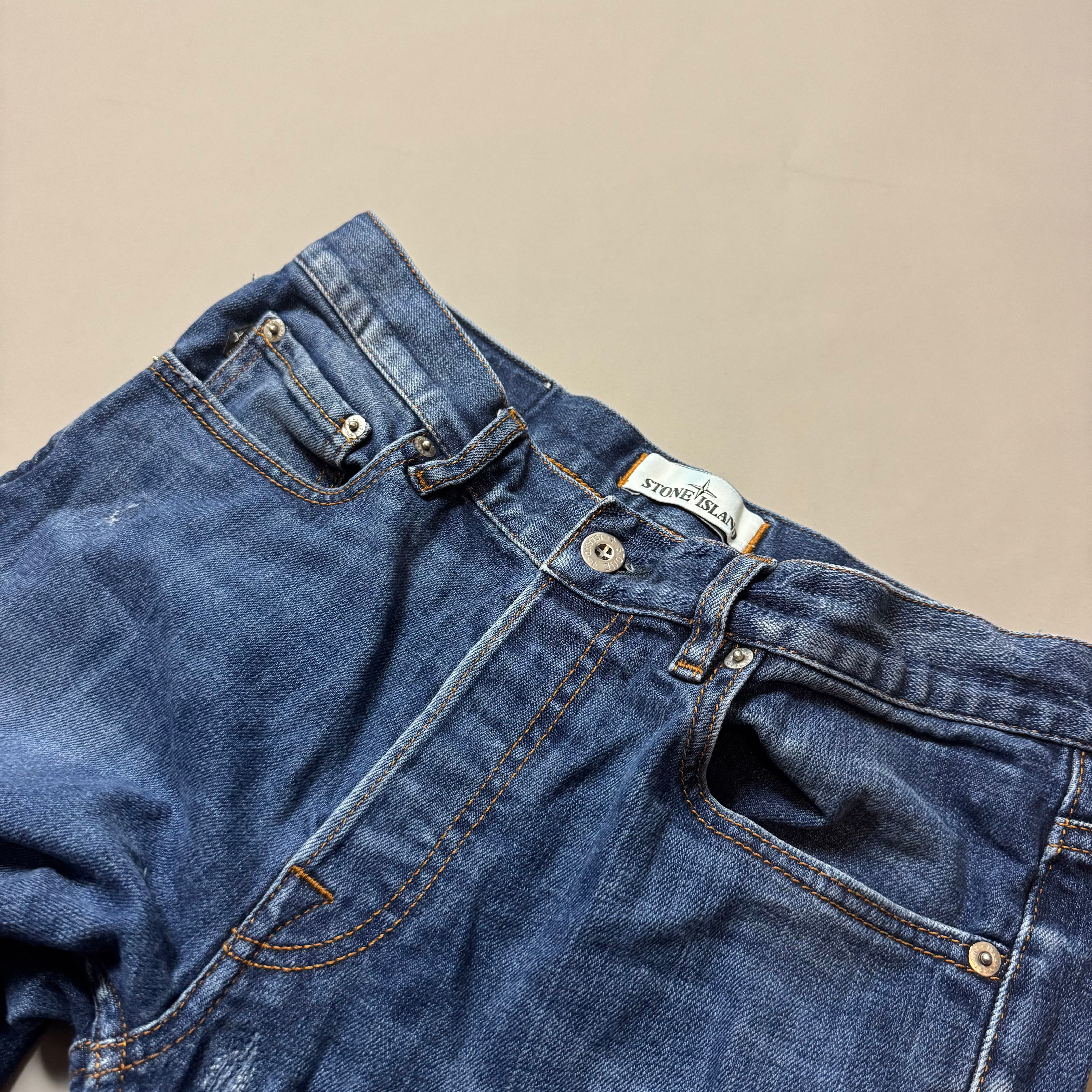 Stone Island Slim Fit Dark Wash Jeans - W30 L34