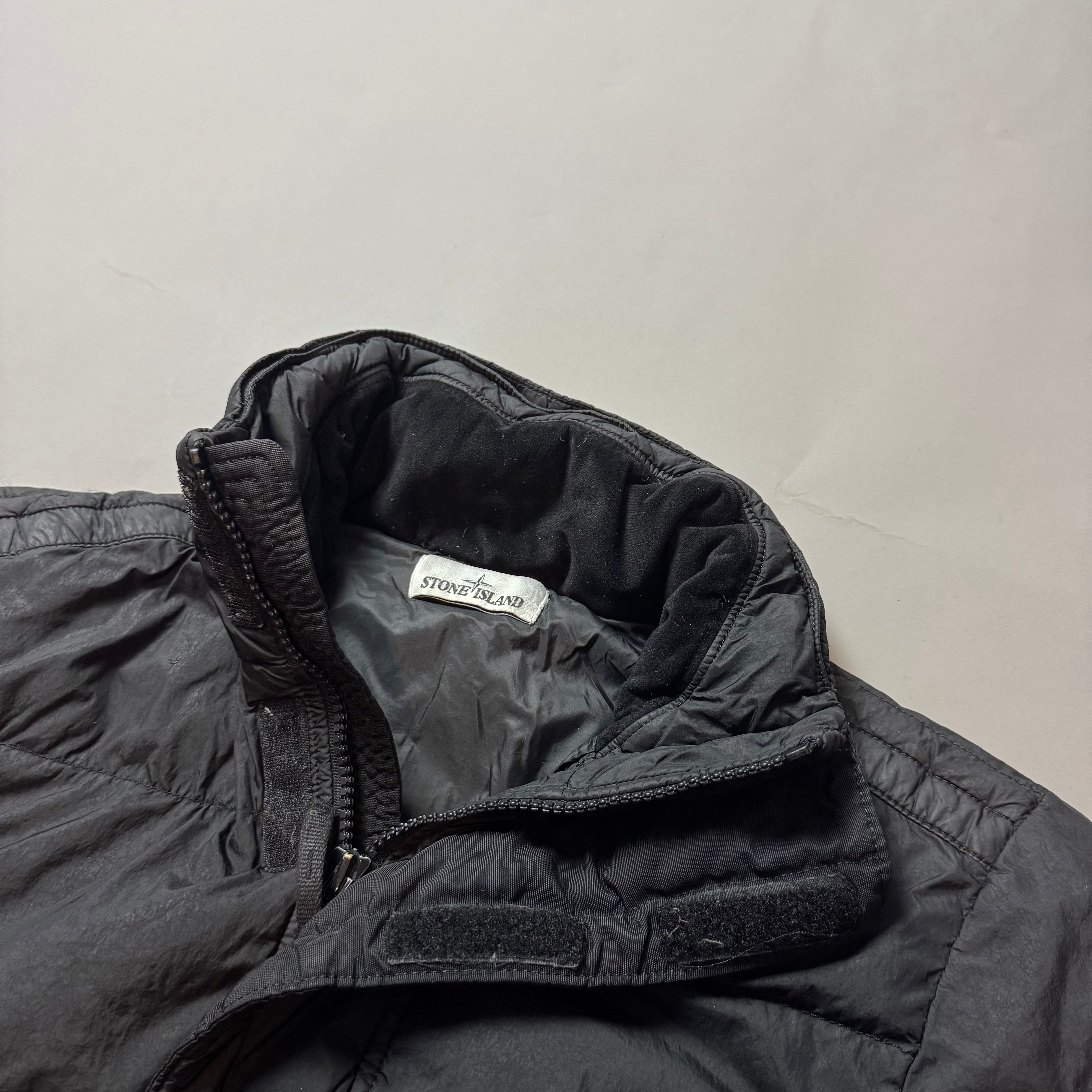 Stone Island Black Crinkle Reps NY Down Puffer Jacket - Medium