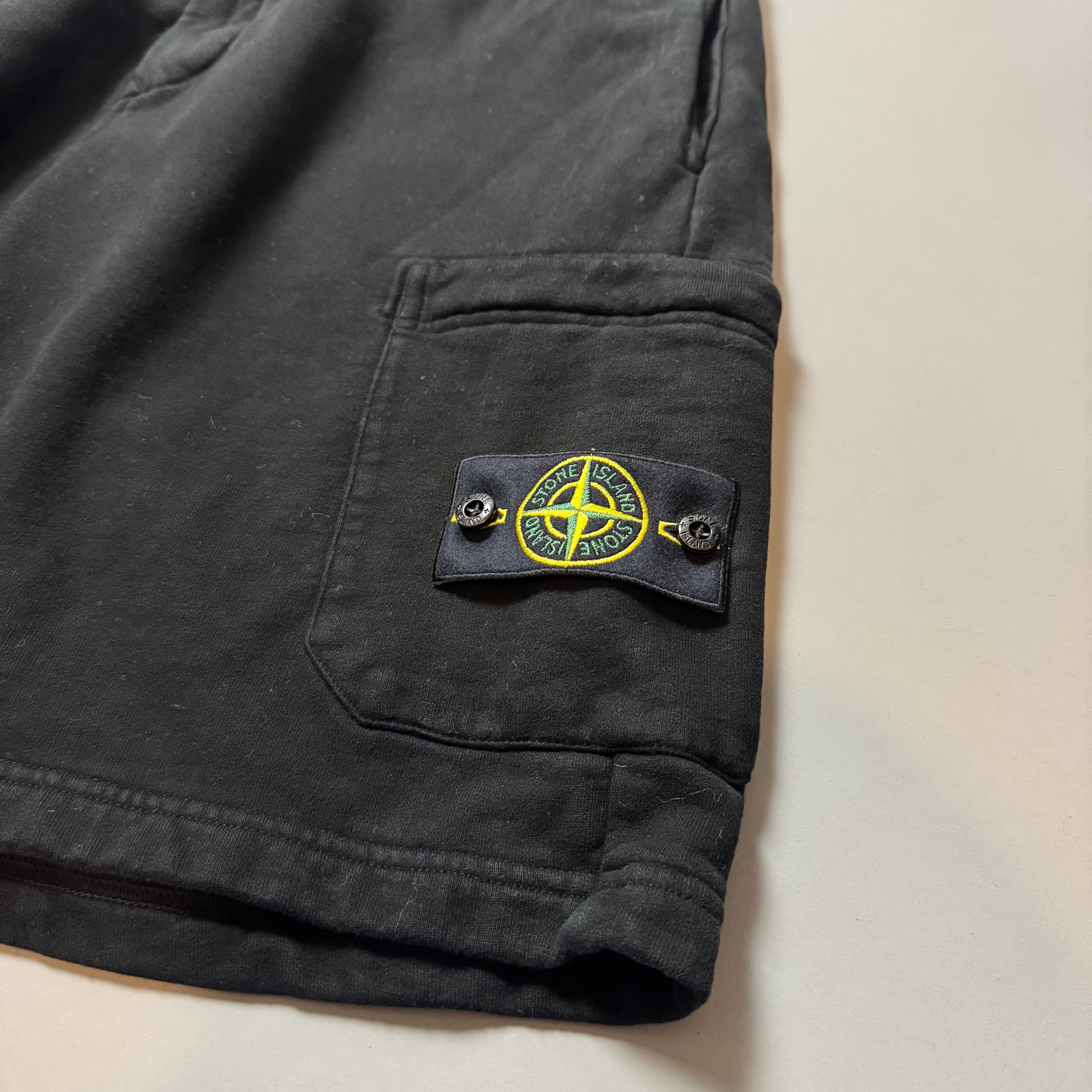 Stone Island Black Cotton Shorts - XL