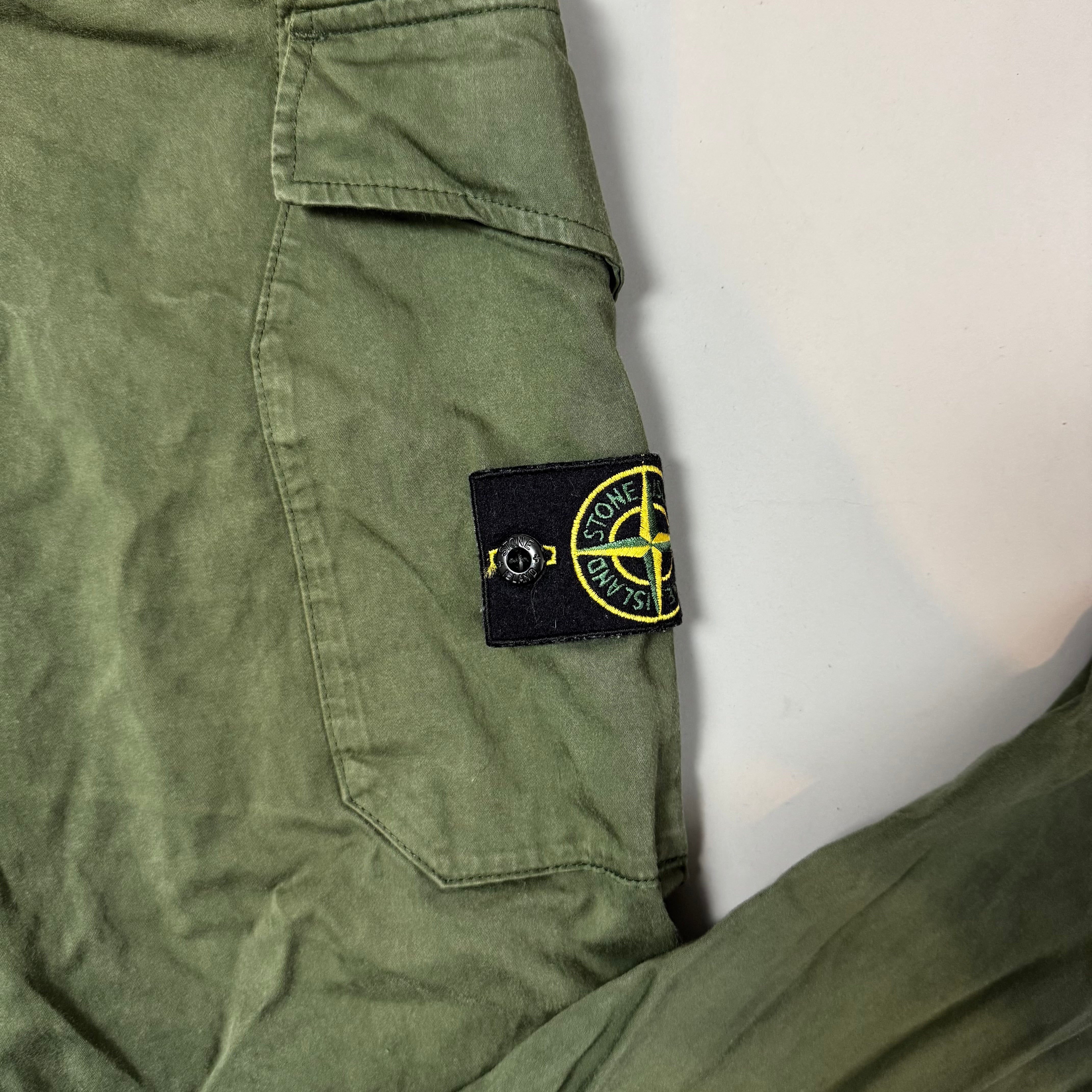 Stone Island Green RE-T Cargo Trousers - W36