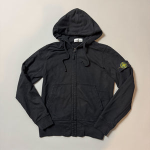 Stone Island Black Zip Up Hoodie - Medium