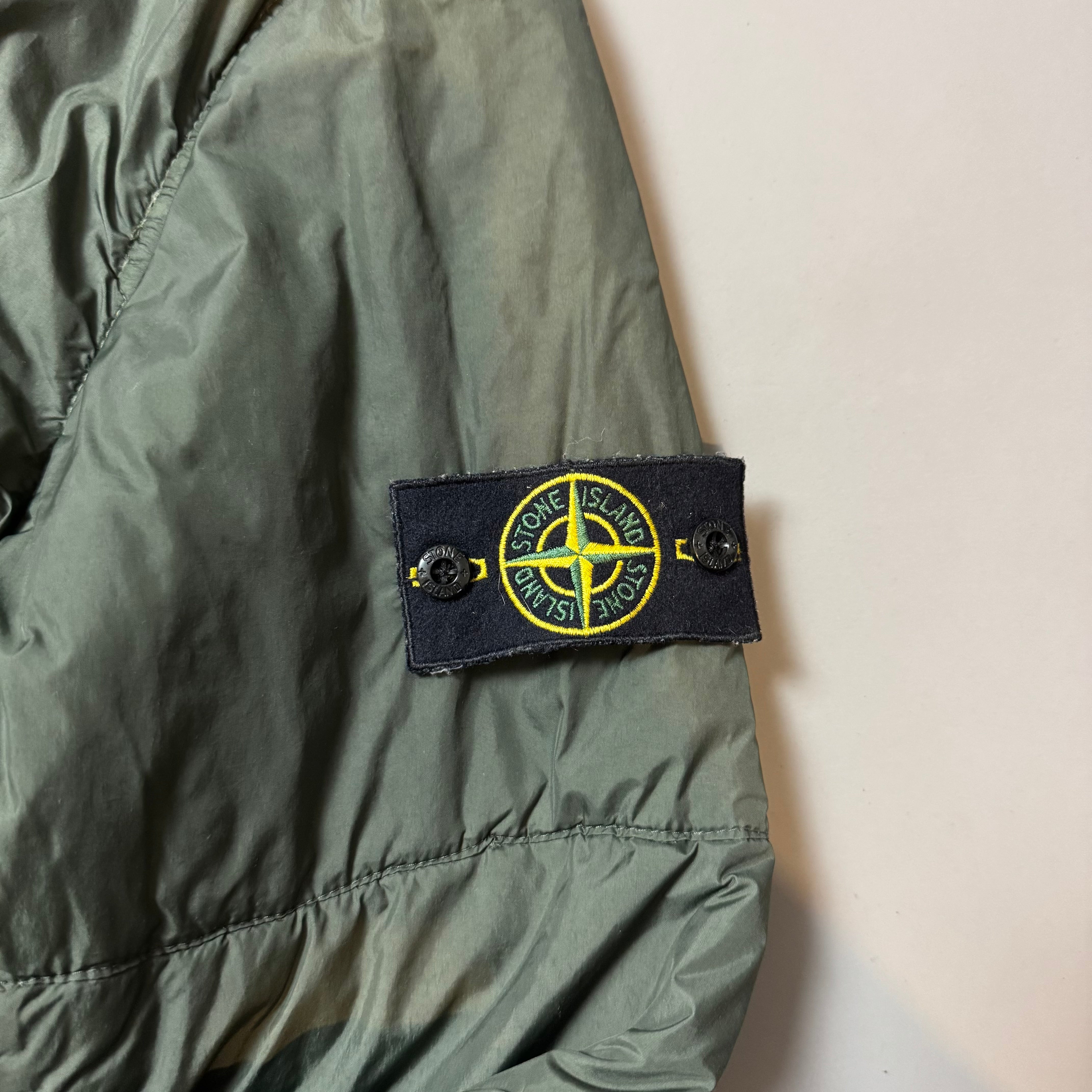 Stone Island Green Crinkle Reps Primaloft Jacket - Large