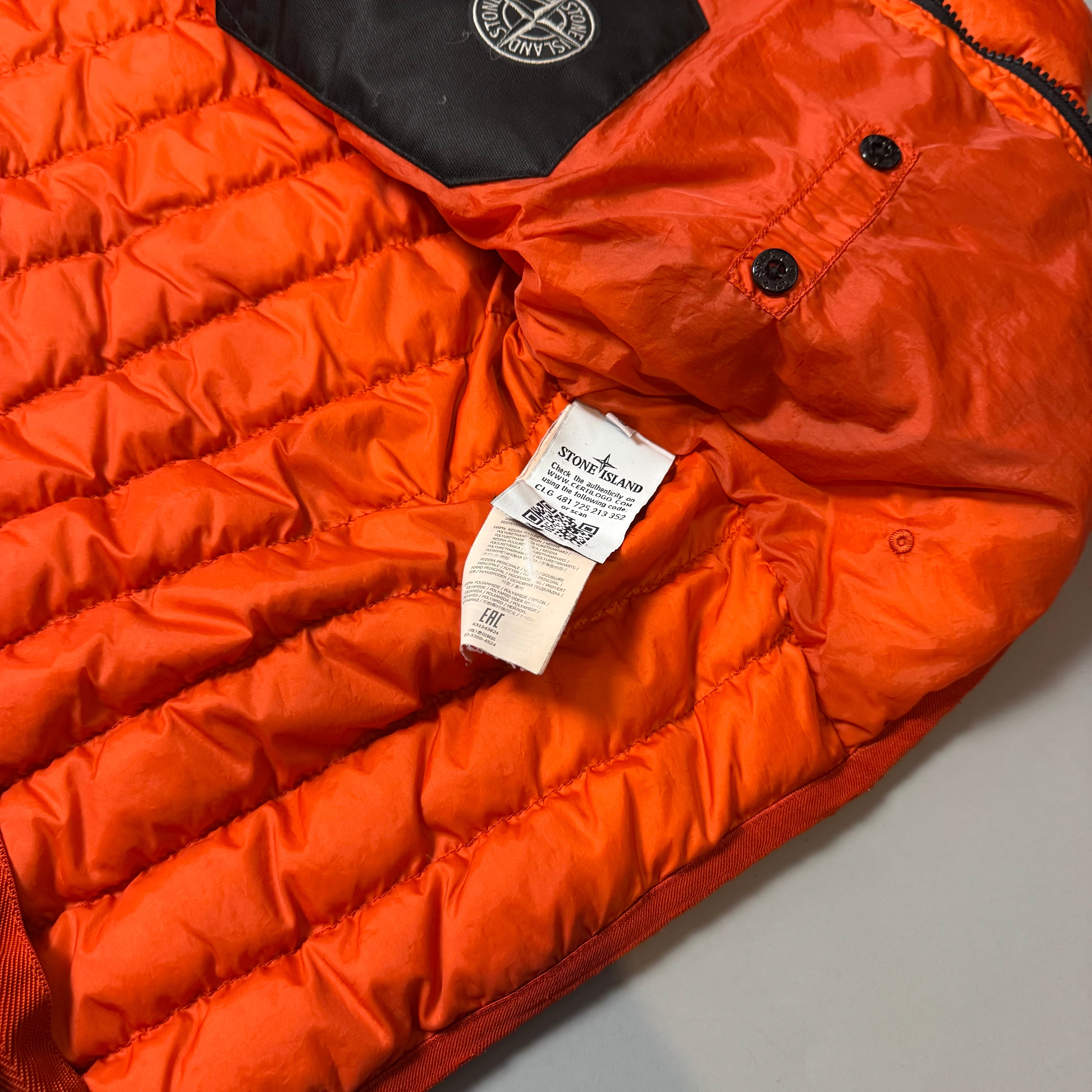 Stone Island Orange Garment Dyed Down26 GR X SQMN - Small