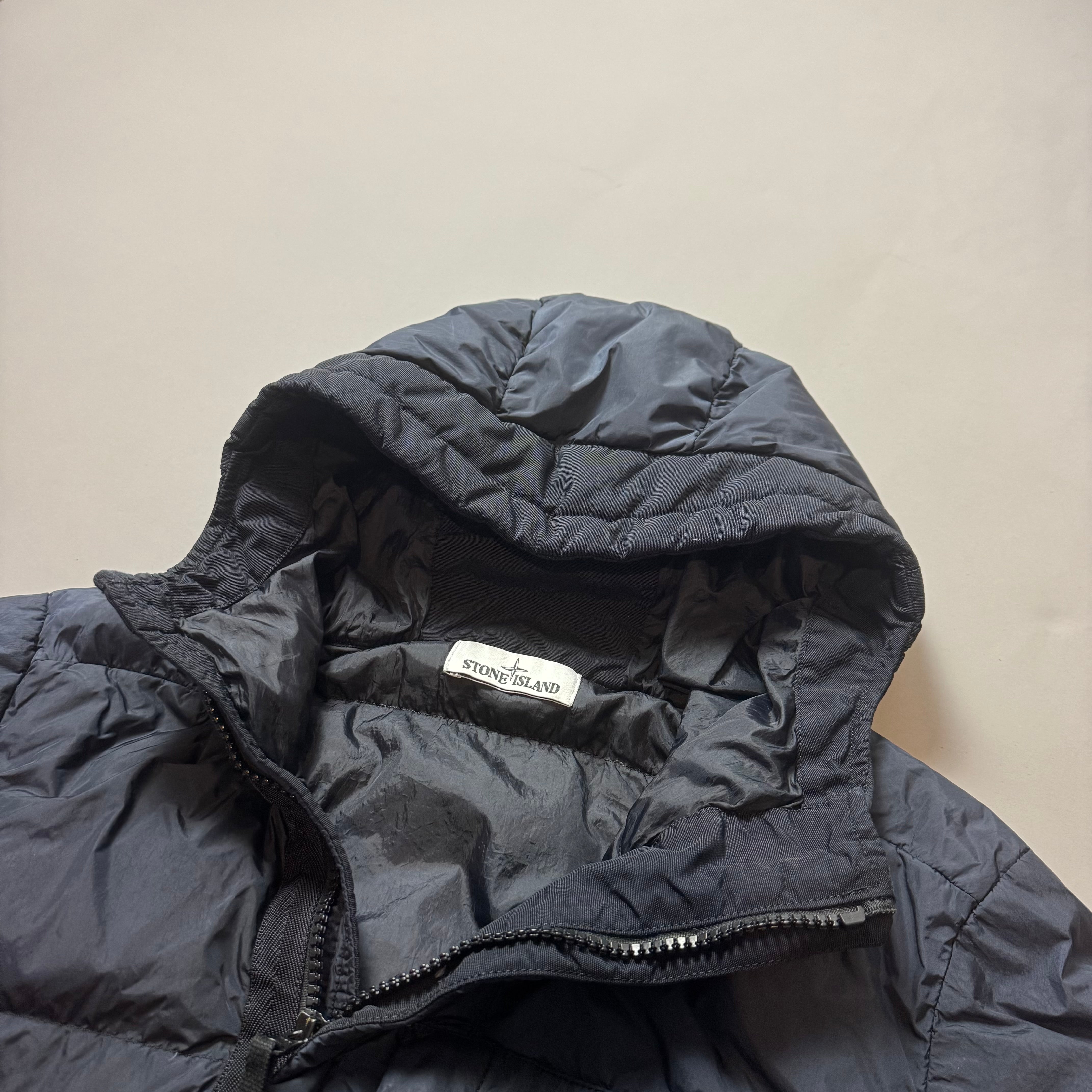 Stone Island Navy Crinkle Reps NY Down Puffer Jacket - Small