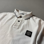 Load image into Gallery viewer, Stone Island White Long Sleeve Polo Shirt - XL

