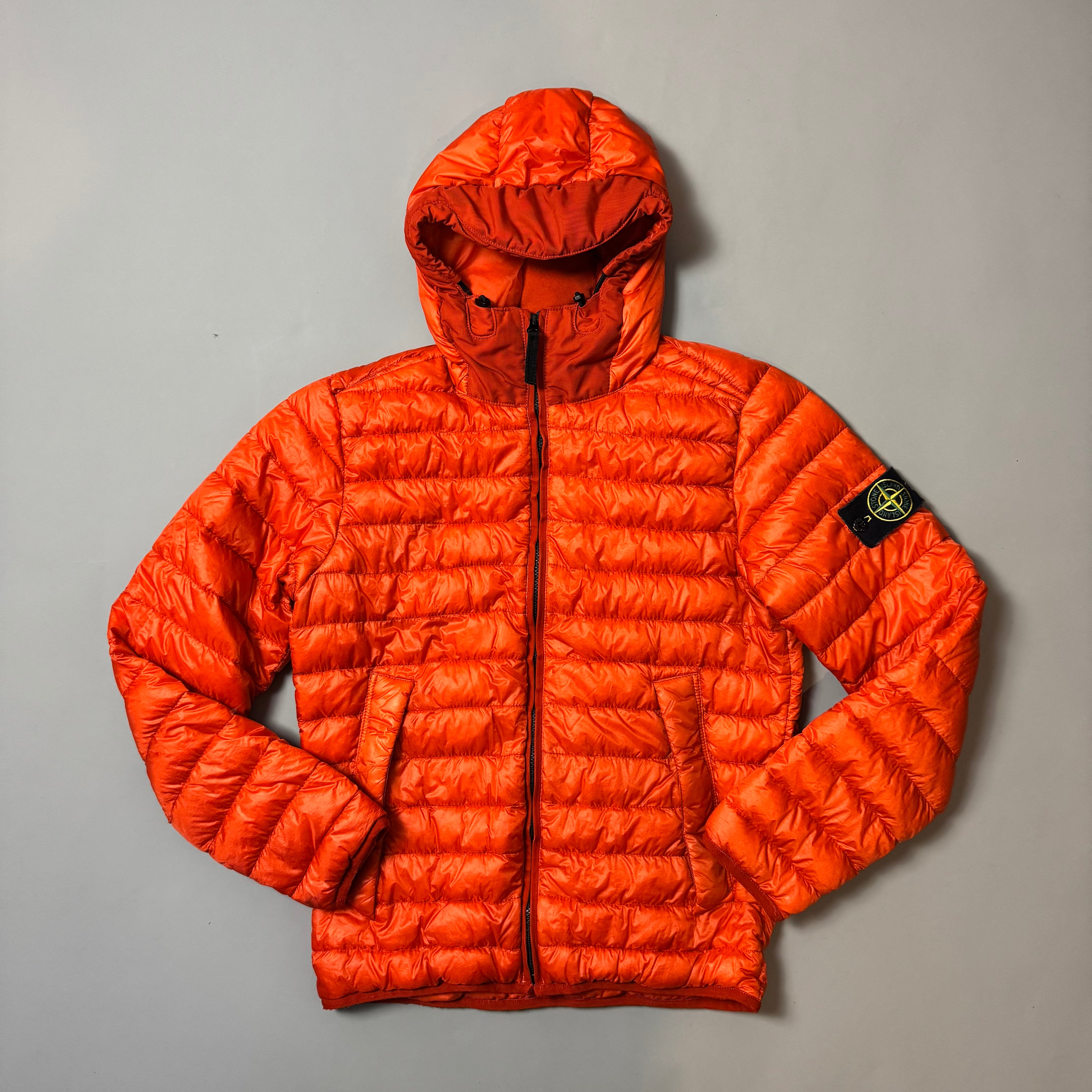 Stone Island Orange Garment Dyed Down26 GR X SQMN - Small