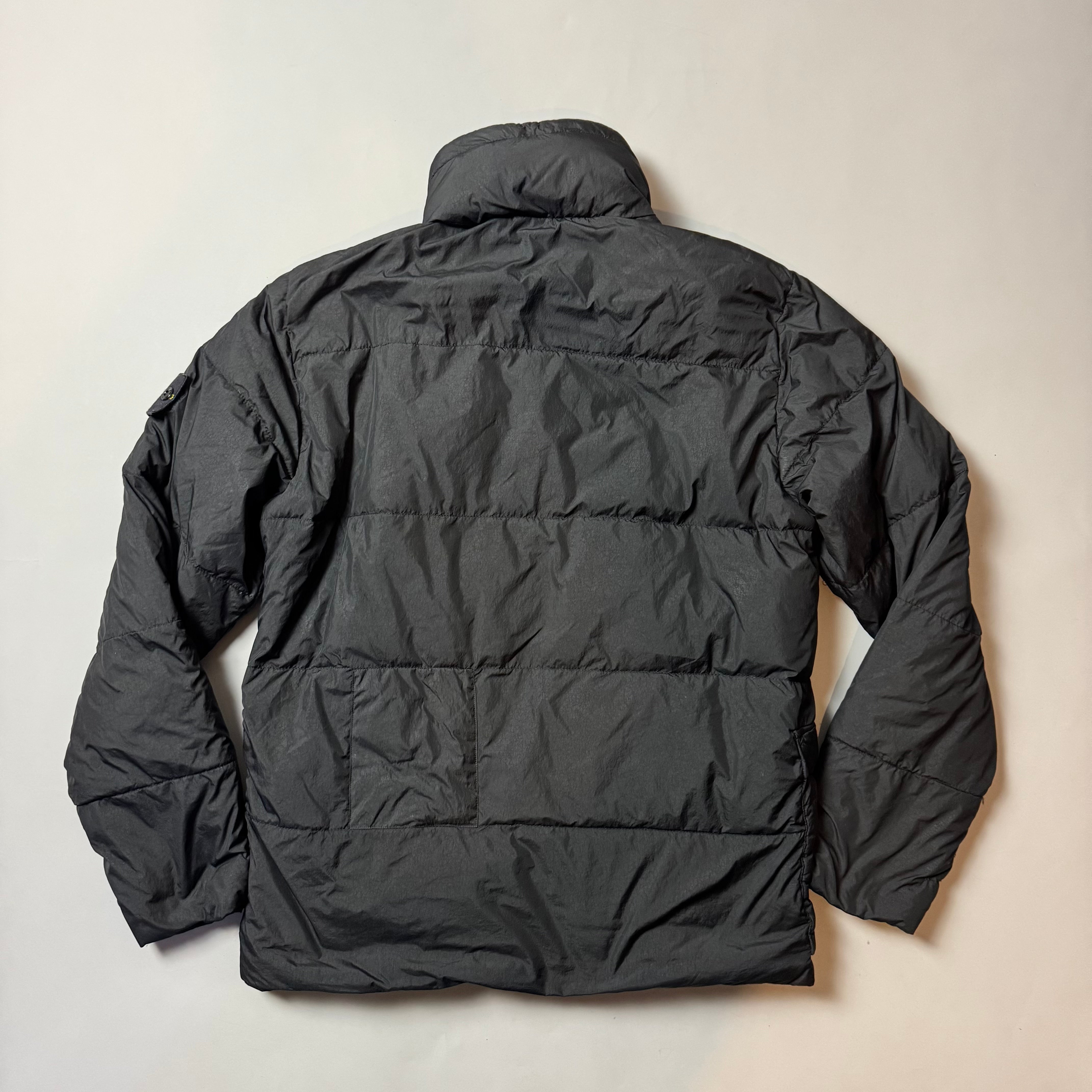 Stone Island Black Crinkle Reps NY Down Puffer Jacket - Medium