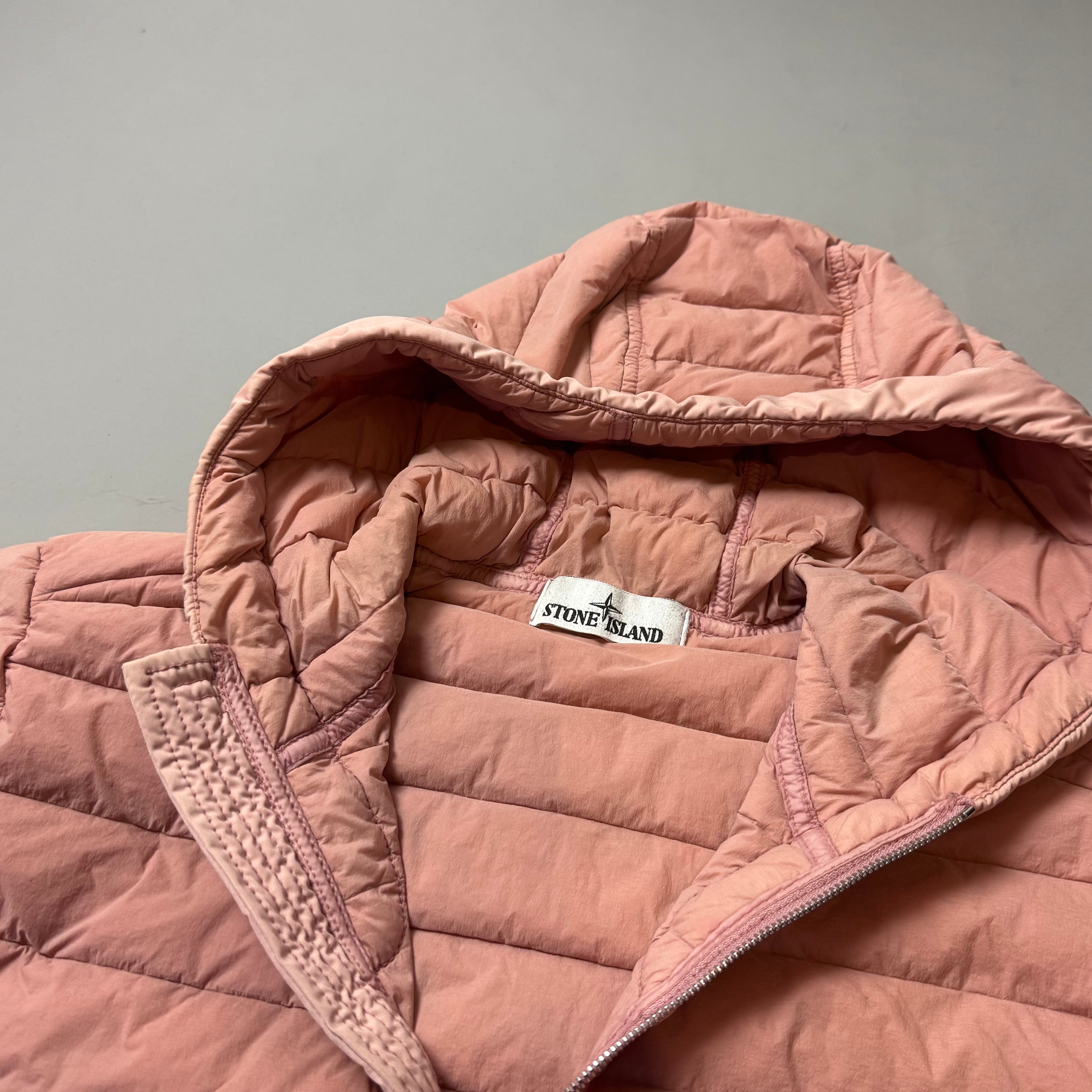 Stone Island Pink Loom Woven Down Chambers Stretch Nylon-Tc Jacket - Small