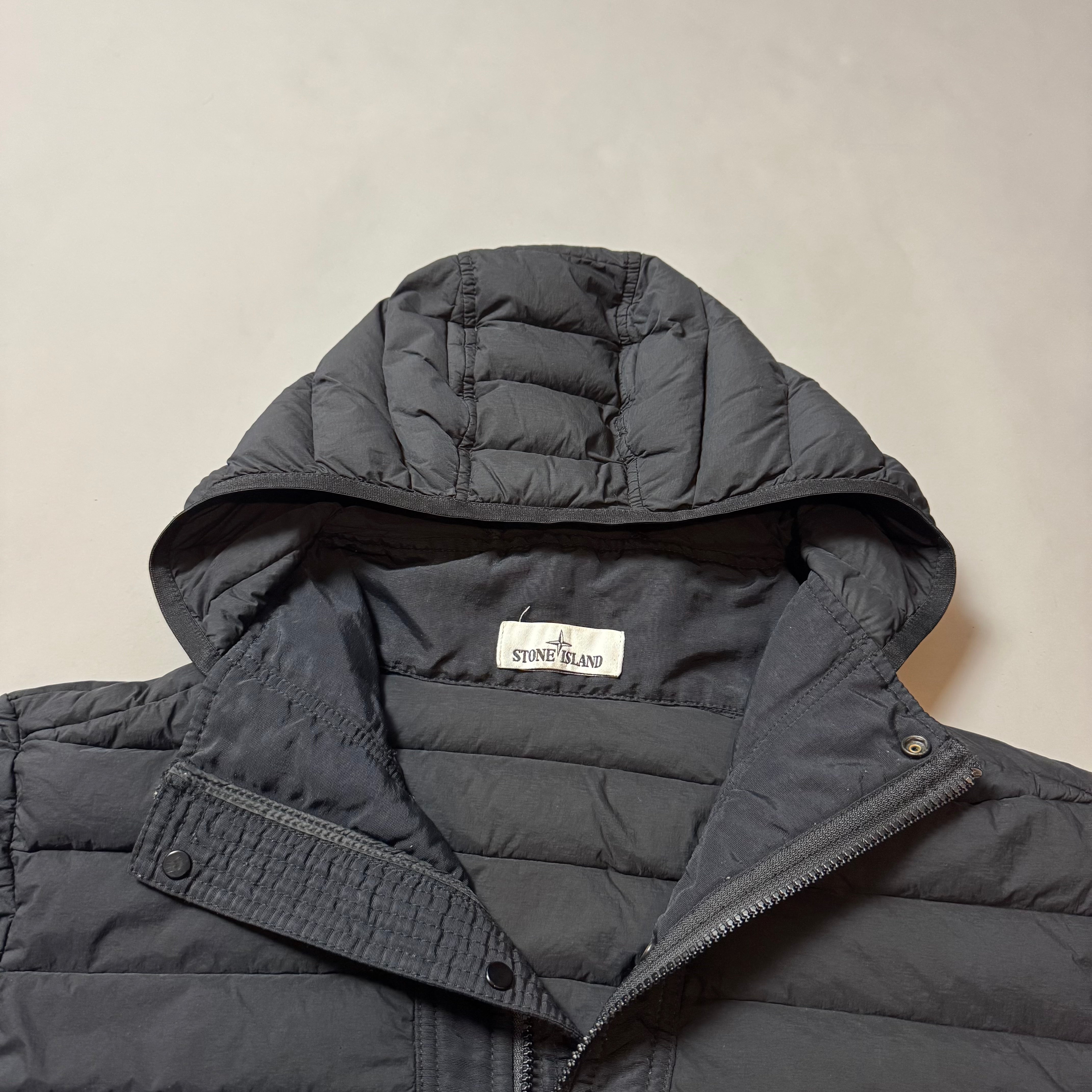 Stone Island Black Loom Woven Down Chambers Stretch Nylon-Tc Jacket - Medium