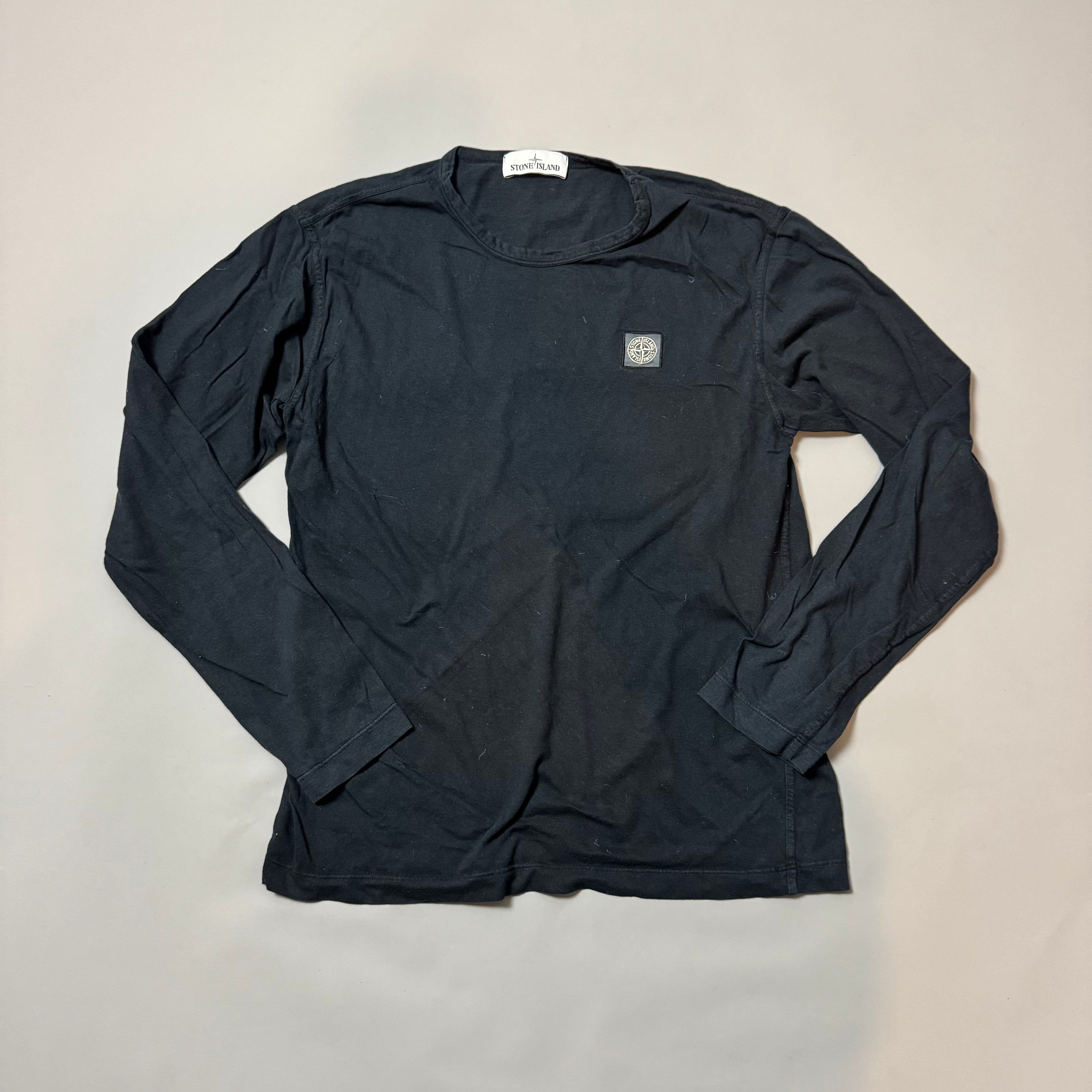 Stone Island Black Long Sleeve T-shirt - Medium