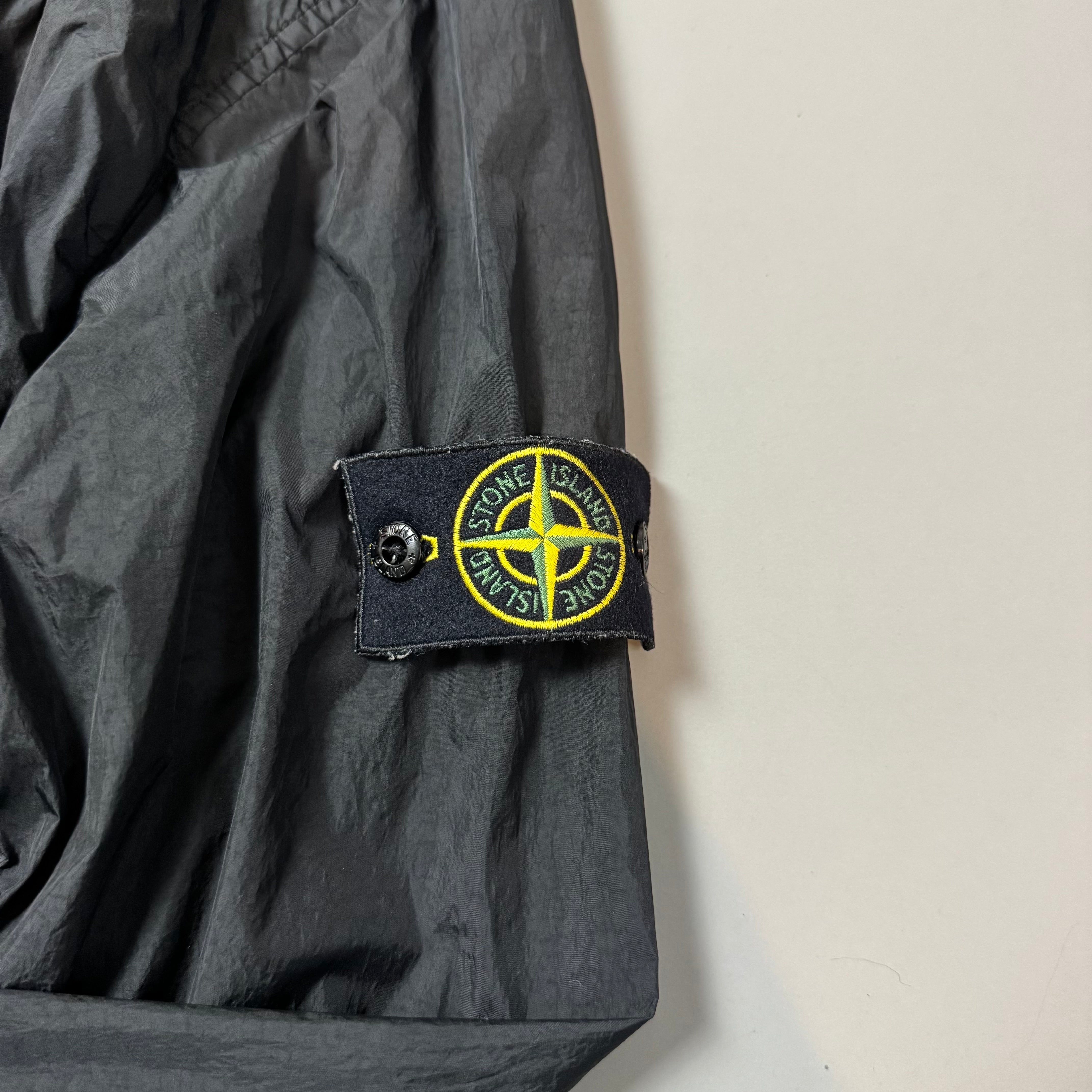 Stone Island Black Zip Pocket Nylon Overshirt - Large