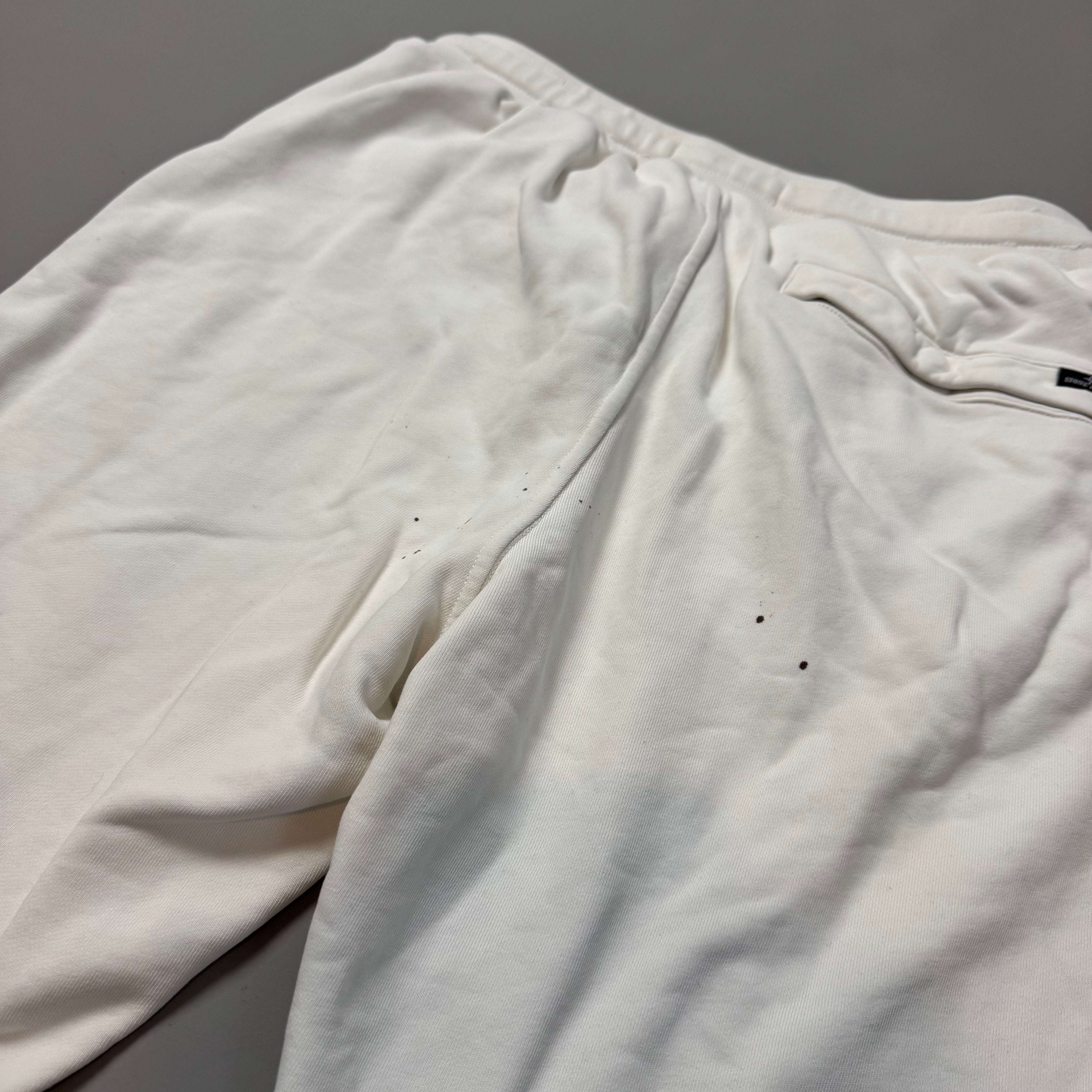 Stone Island White Graphic Shorts - Small