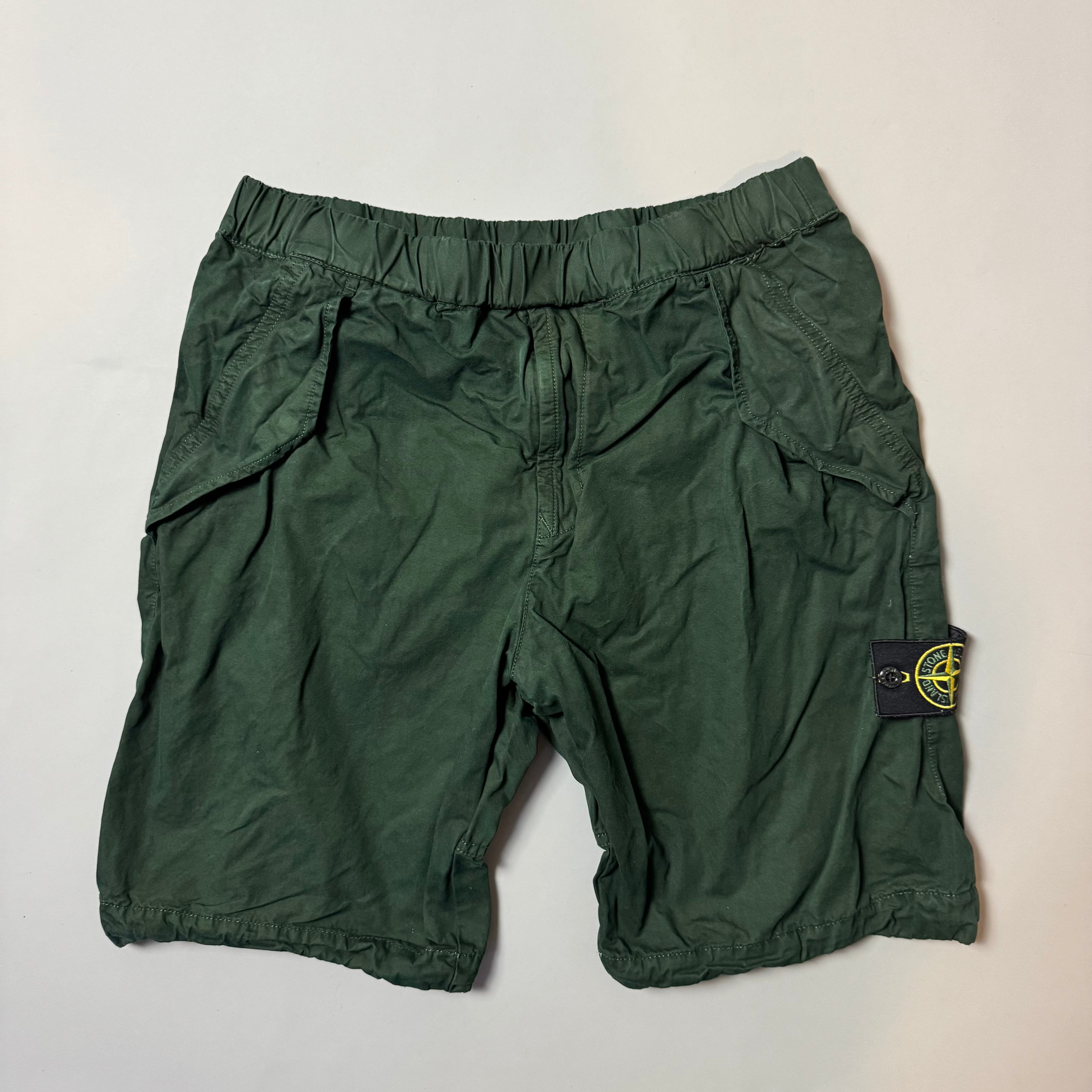 Stone Island Green Cargo Shorts - W32