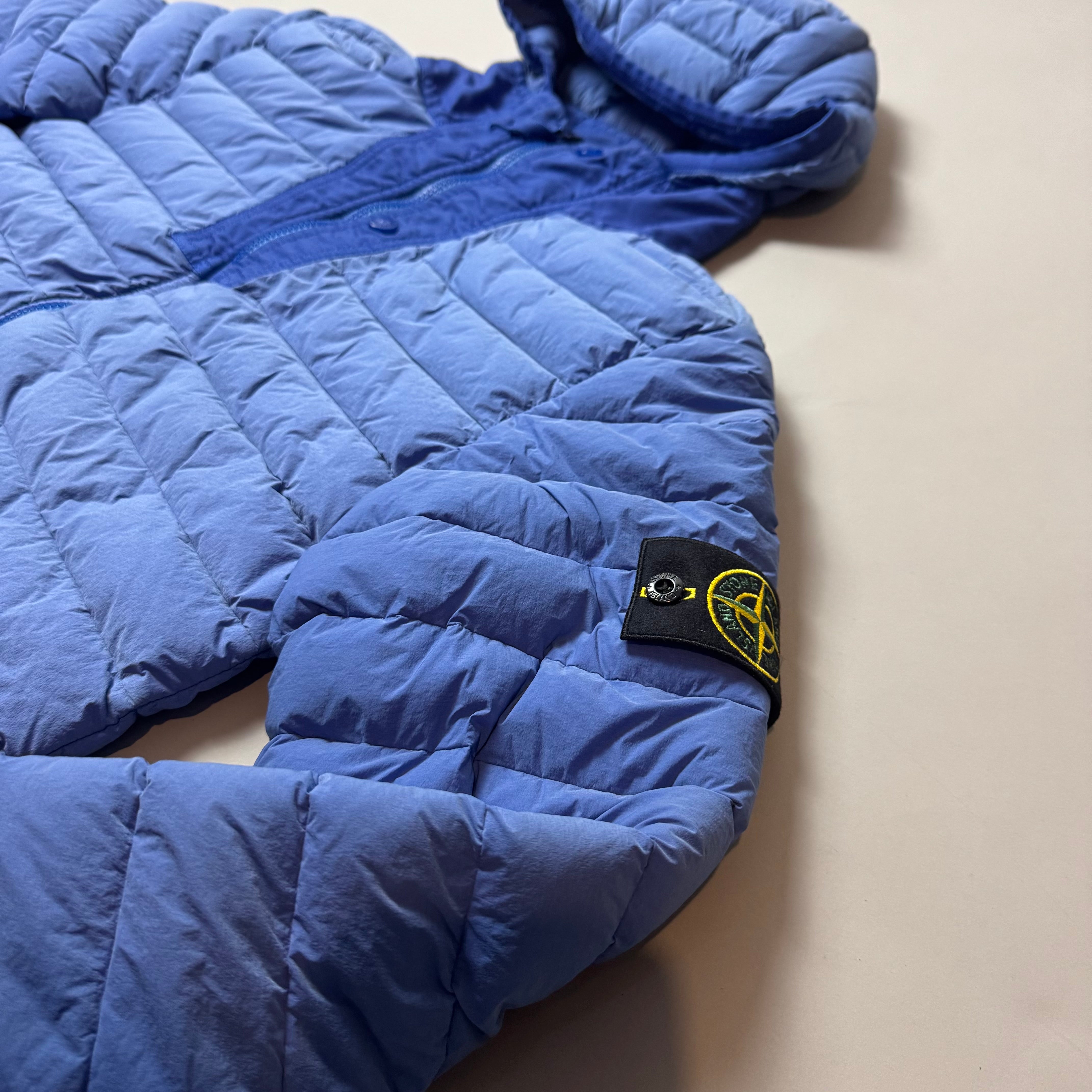 Stone Island Blue Loom Woven Down Chambers Stretch Nylon-Tc Jacket - Medium