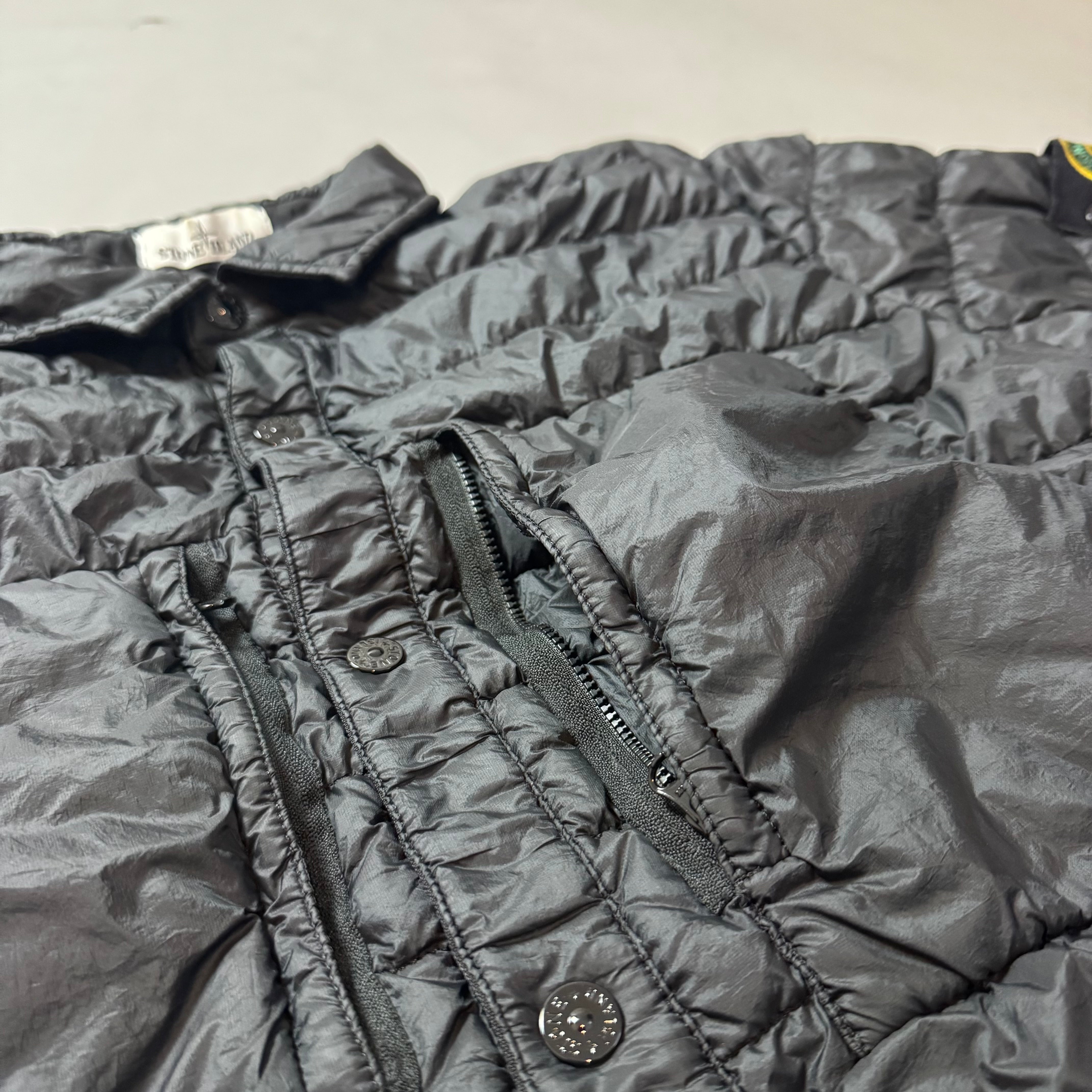 Stone Island Garment Black Dyed Micro Yarn Down Jacket - XL