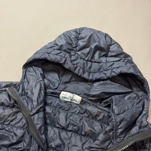 Stone Island Navy Blue Garment Dyed Micro Yarn Down Hooded Jacket - Medium
