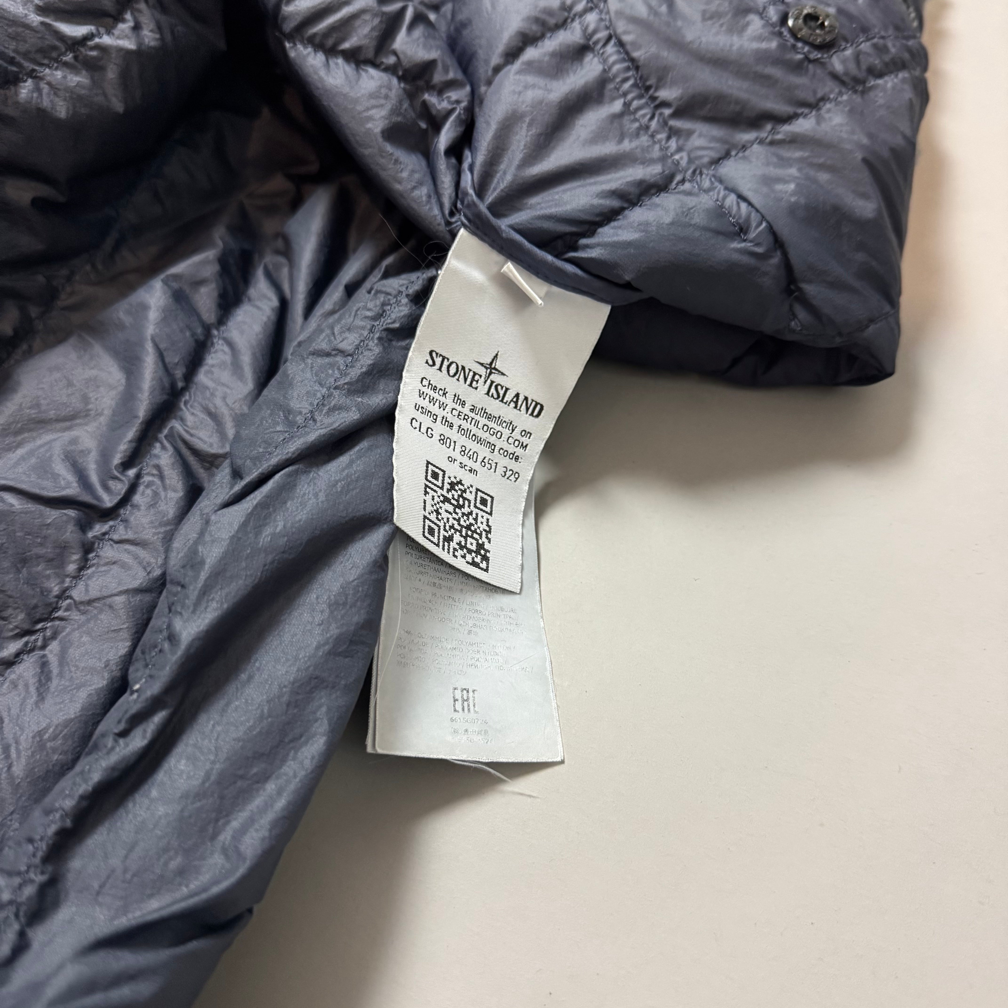 Stone Island Navy Blue Garment Dyed Down Gilet - Medium