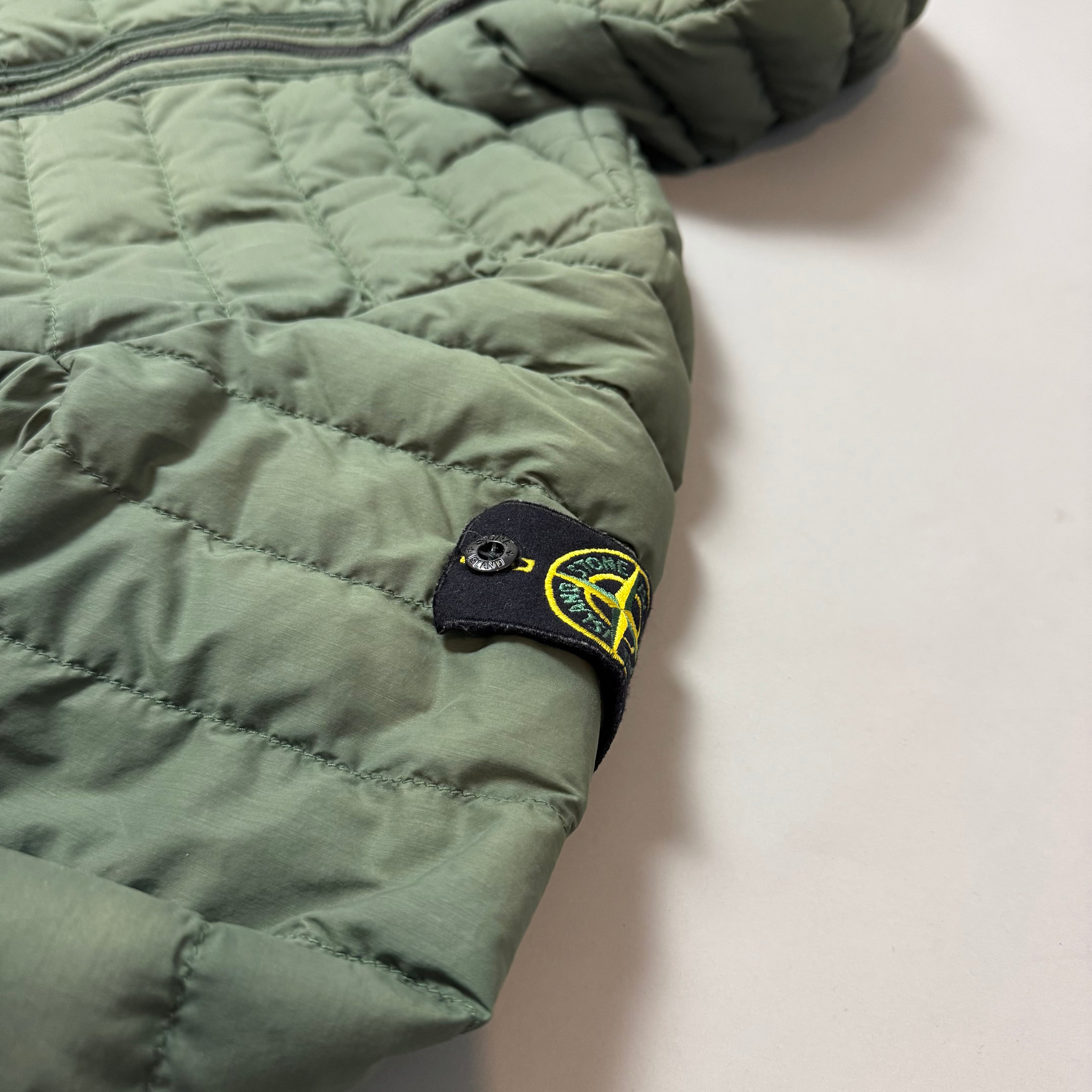 Stone Island Green 0-Cotton R Nylon Tela Puffer Jacket - Medium