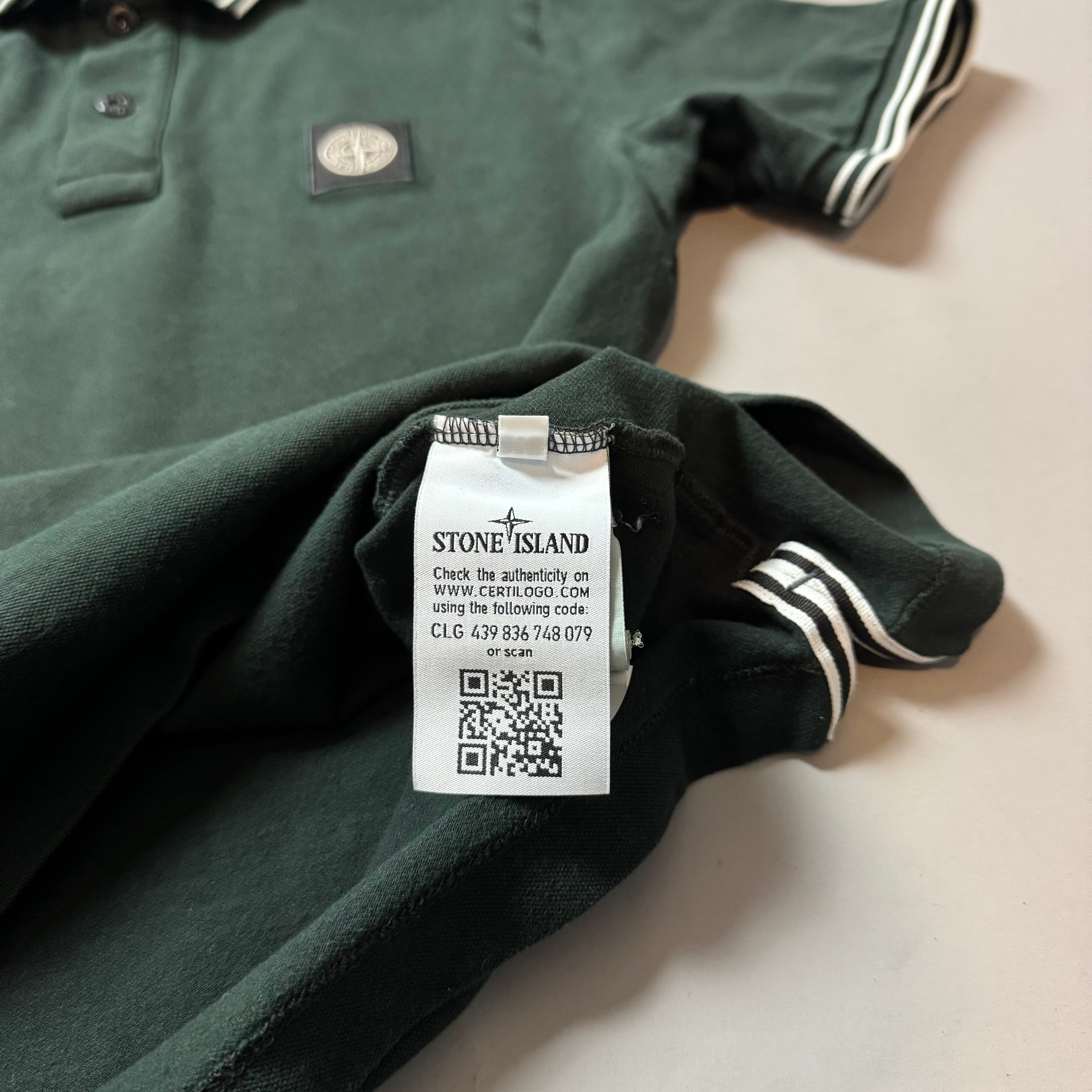 Stone Island Green Polo Shirt - Medium