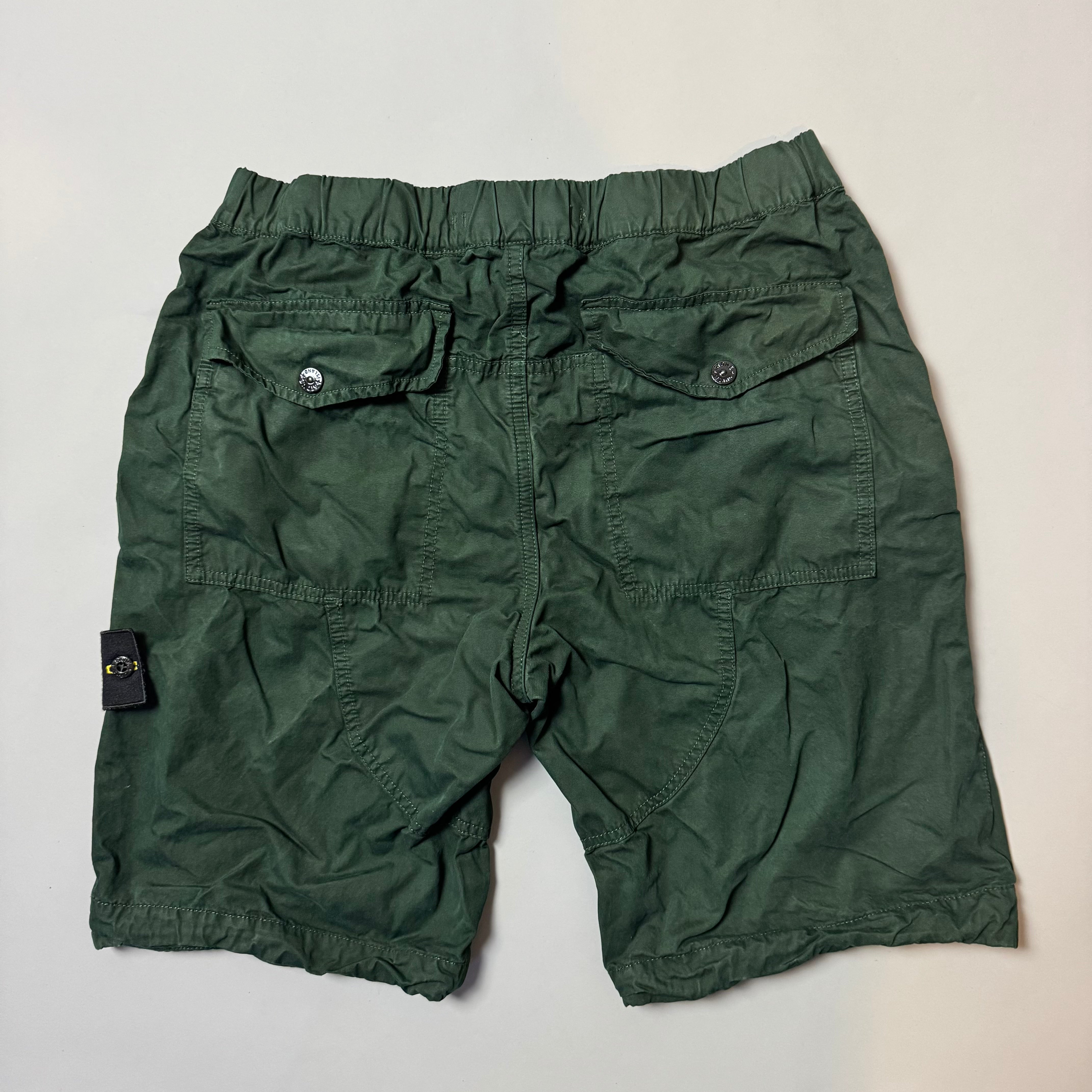 Stone Island Green Cargo Shorts - W32