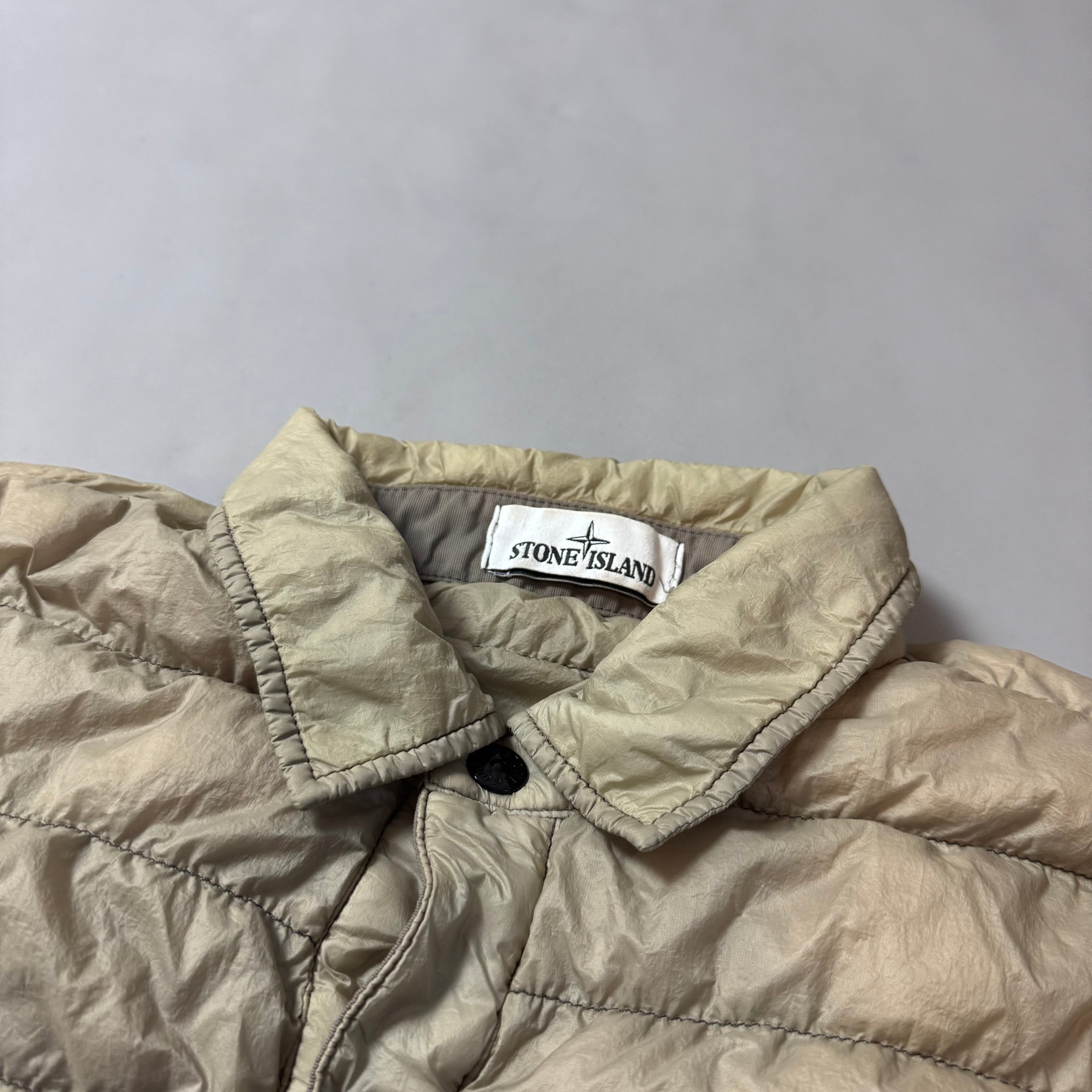 Stone Island Beige Garment Dyed Micro Yarn Down Jacket - Large