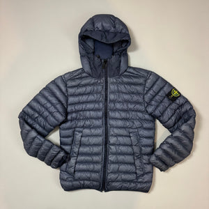 Stone Island Navy Garment Dyed Micro Yarn Down Jacket - Medium