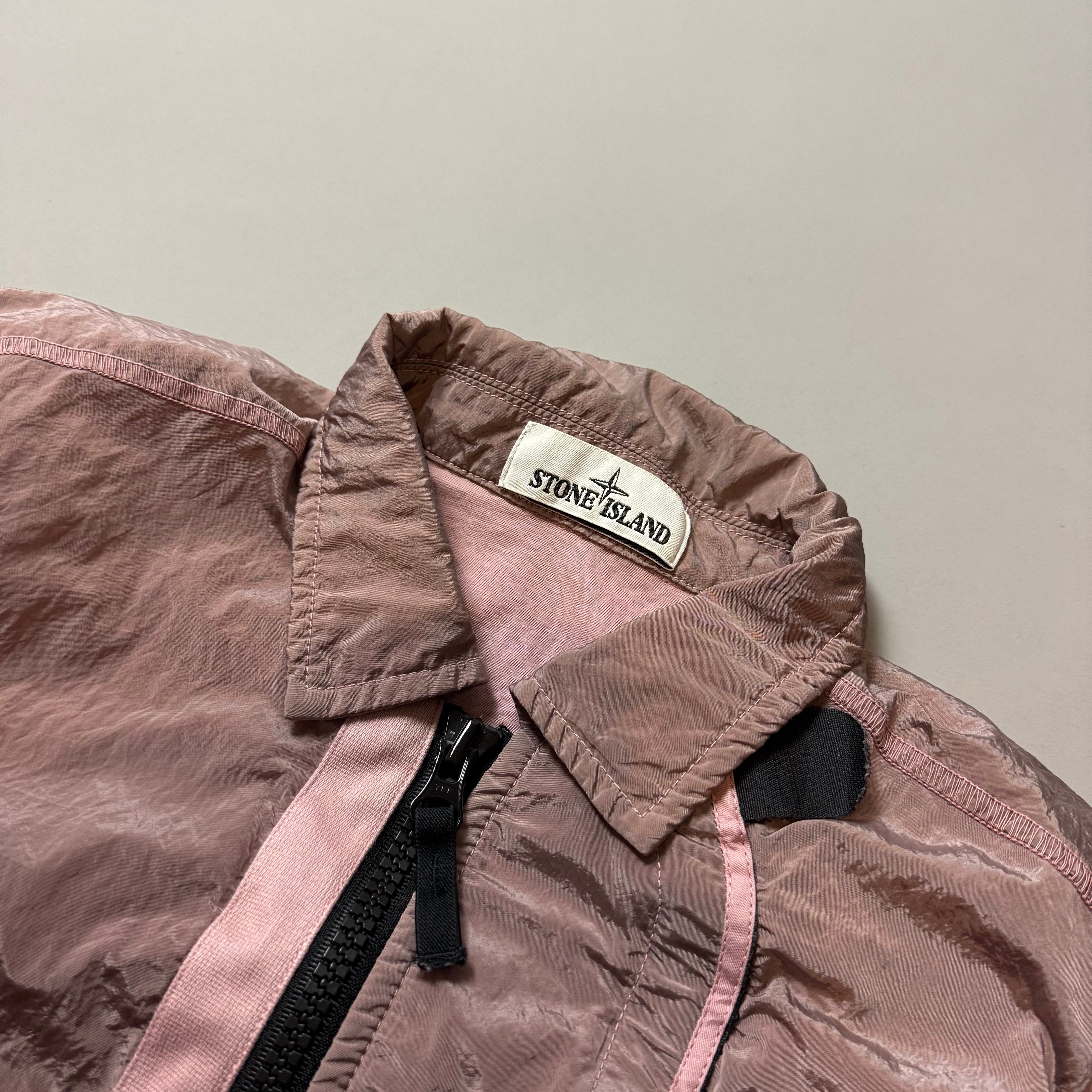 Stone Island Pink Nylon Metal Shimmer Overshirt - Small
