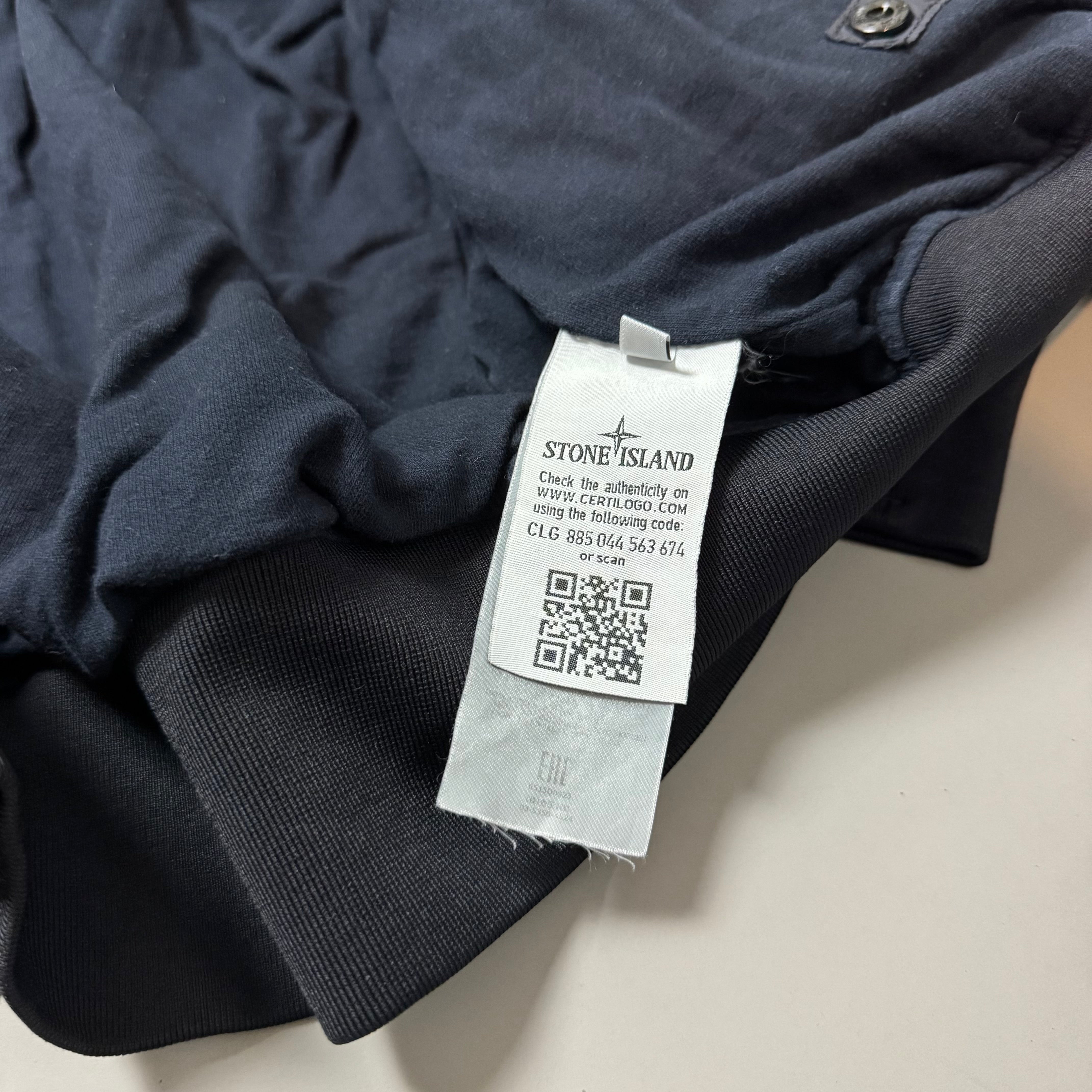 Stone Island Navy Crinkle Reps Cotton Lined Bomber Jacket - XL