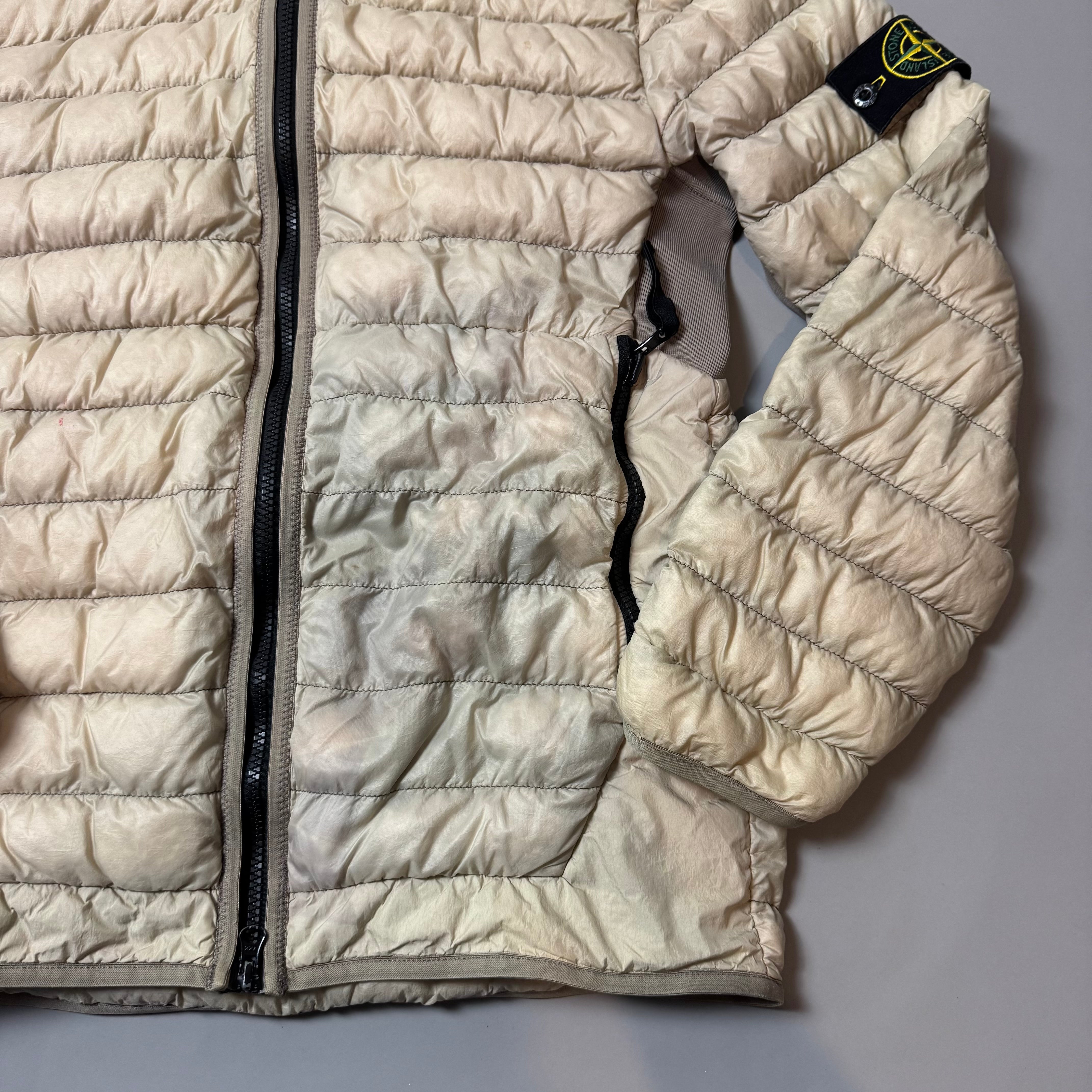 Stone Island Beige Garment Dyed Micro Yarn Down Jacket - Medium