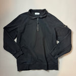 Load image into Gallery viewer, Stone Island 1/4 Zip Black Sweatshirt- XXL
