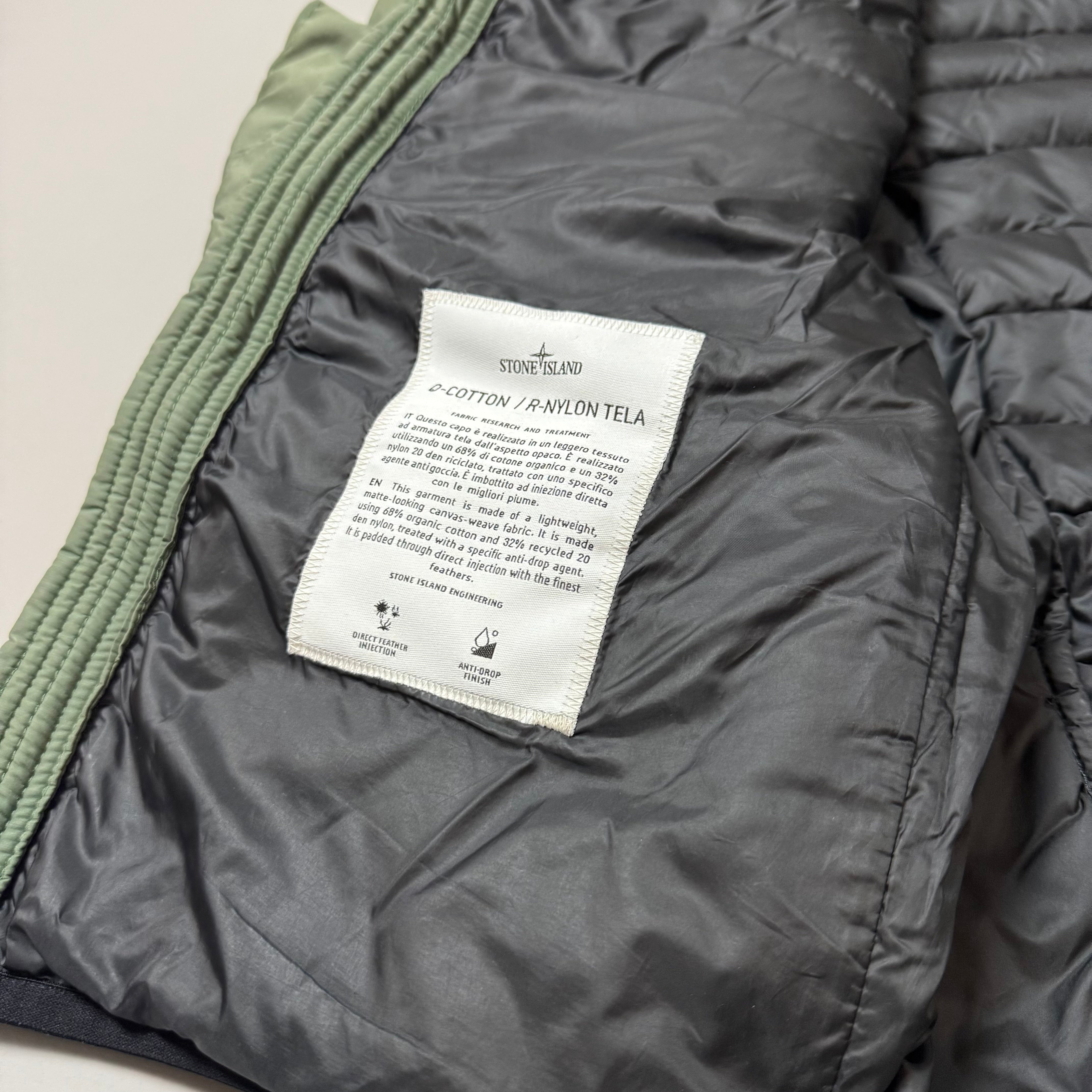 Stone Island Green 0-Cotton R Nylon Tela Puffer Jacket - Medium