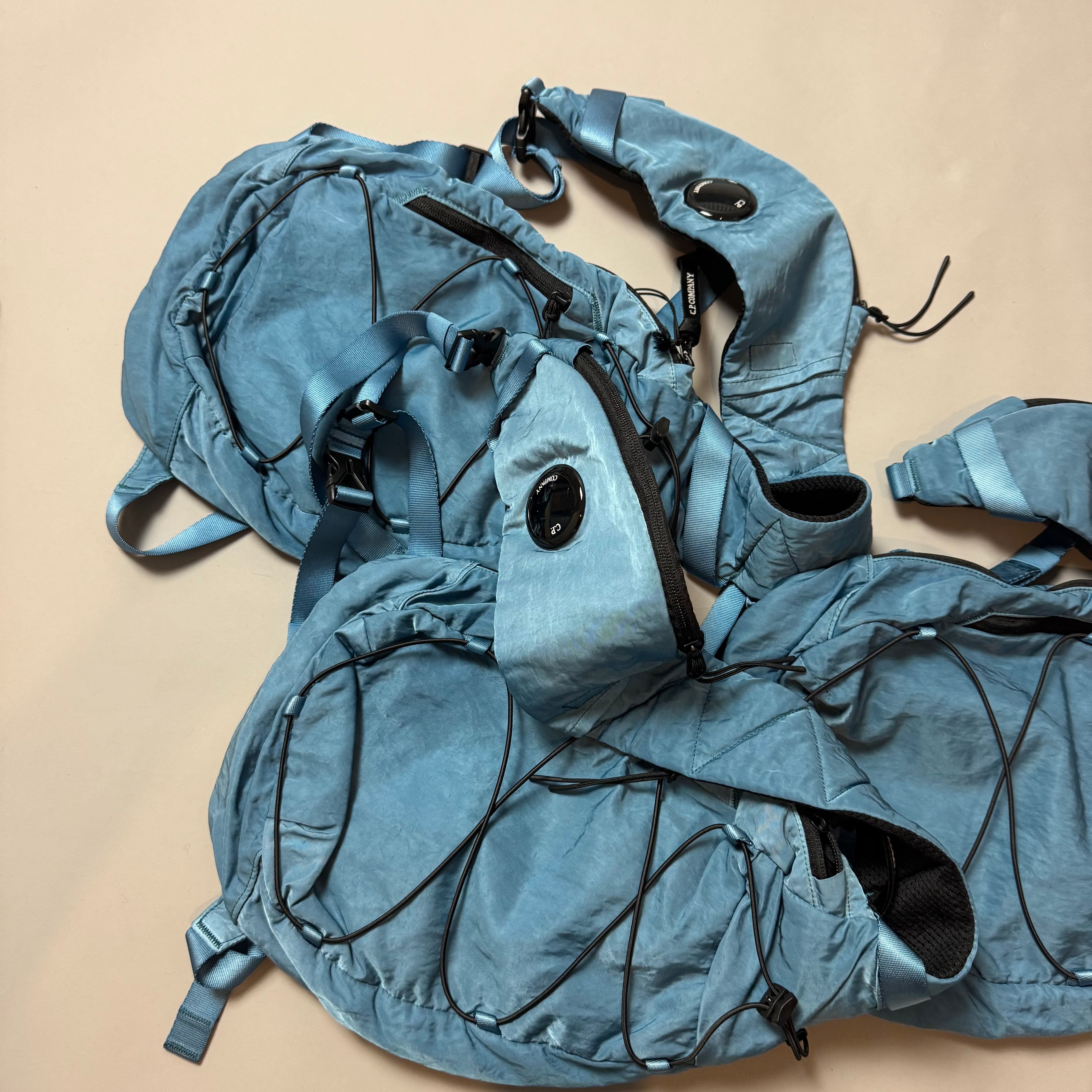 C.P. Company Blue Nylon B Crossbody Rucksack