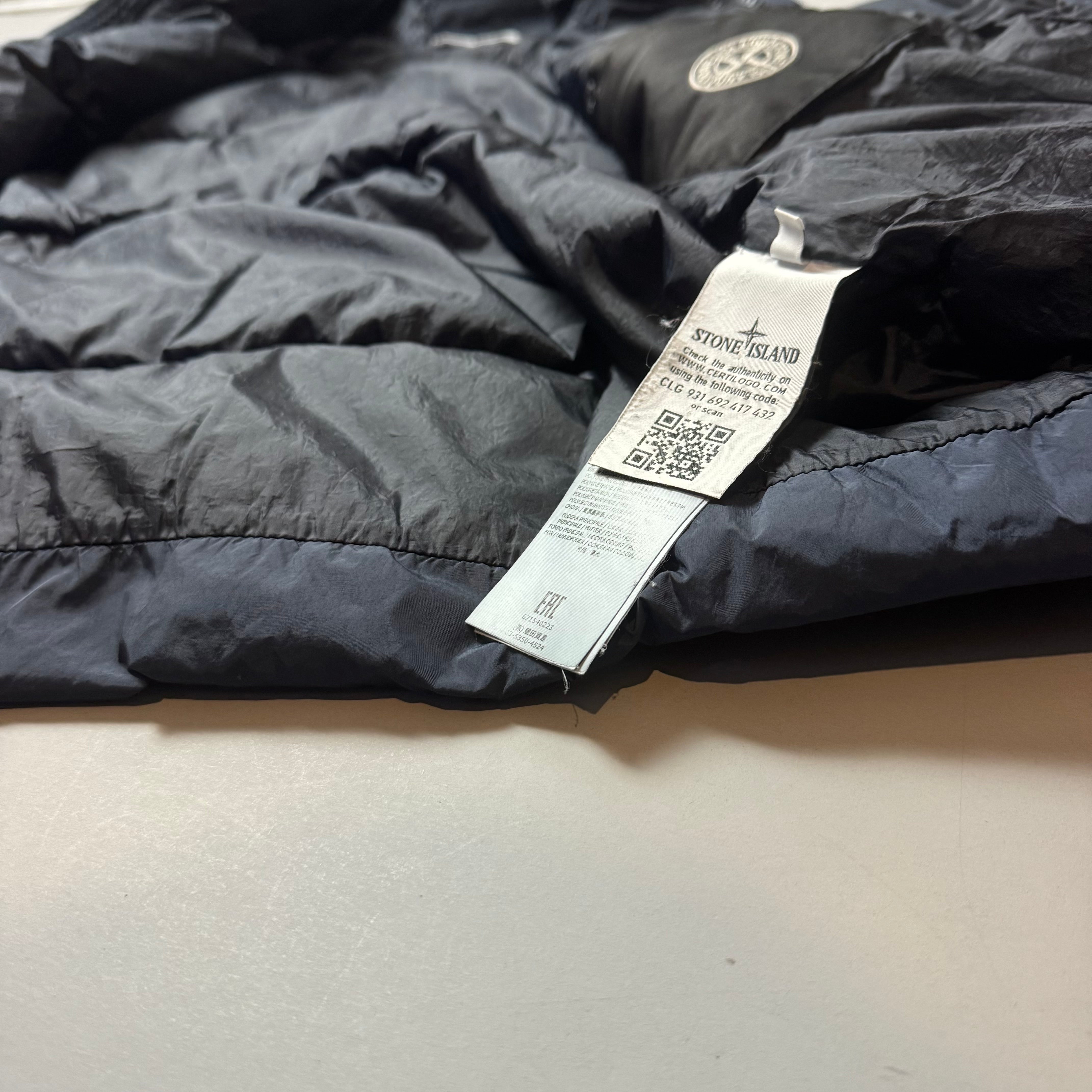 Stone Island Navy Crinkle Reps NY Down Puffer Jacket - Small