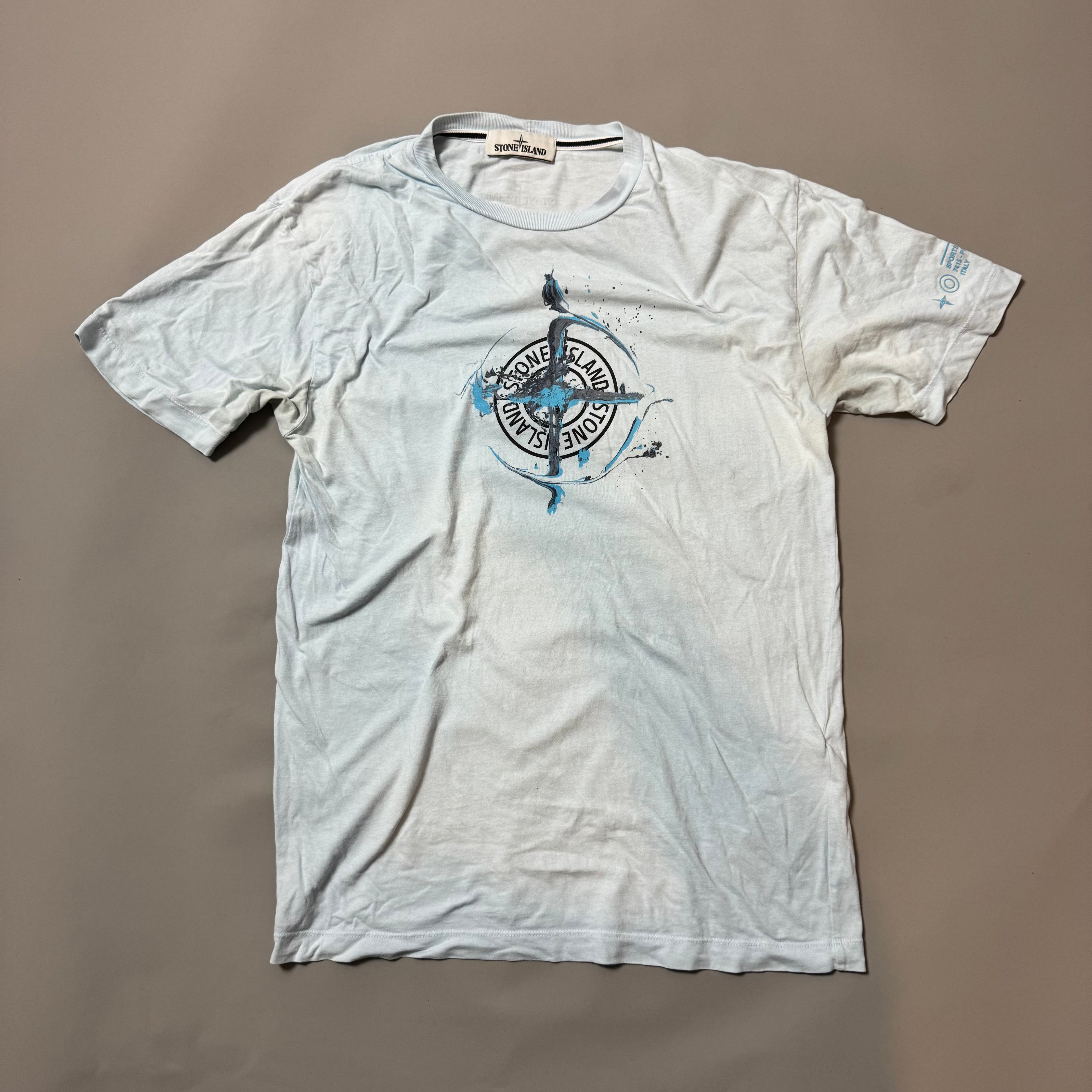 Stone Island Blue Graphic T-shirt - Medium