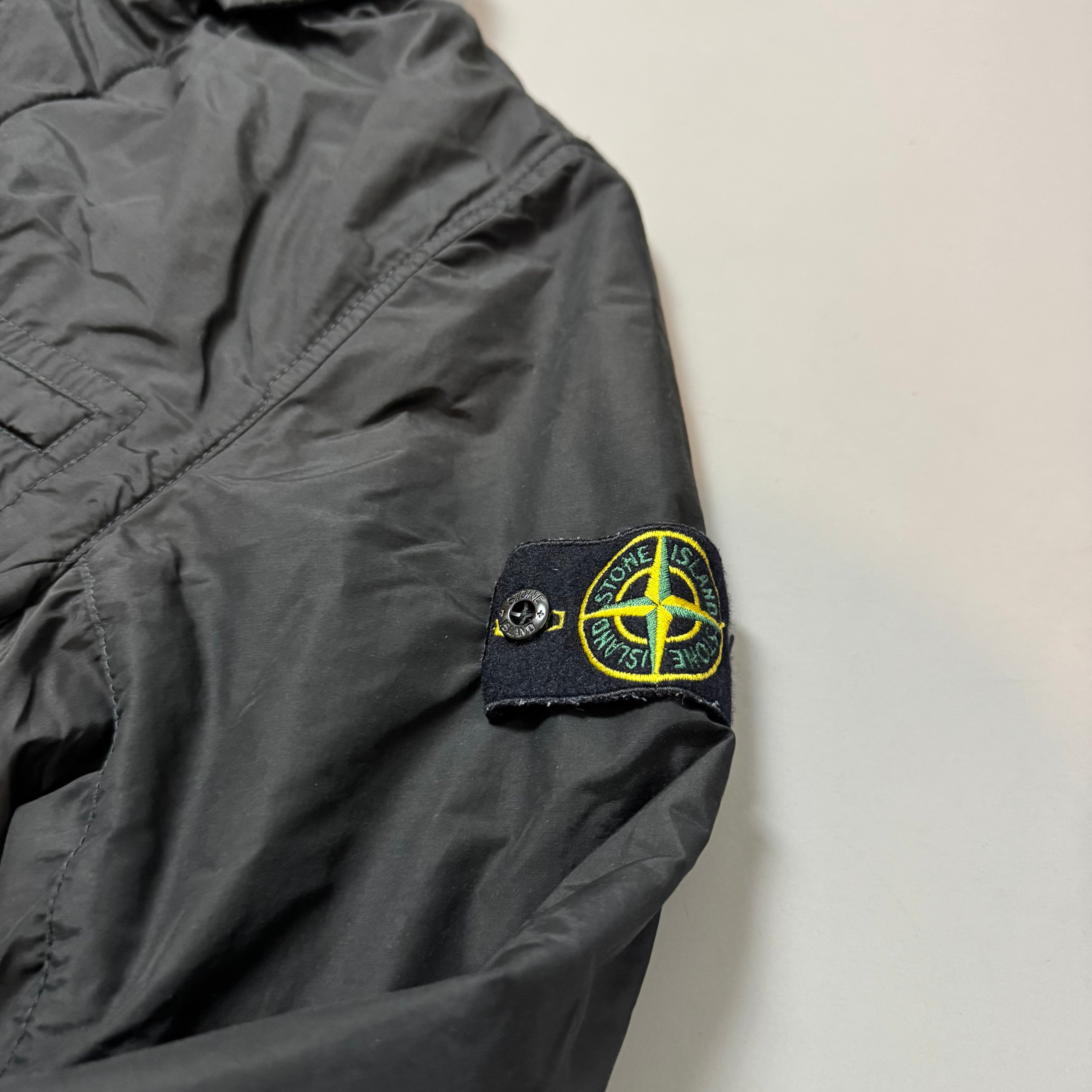 Stone Island Black O-Cotton & R-Nylon Insulated Blazer - Medium
