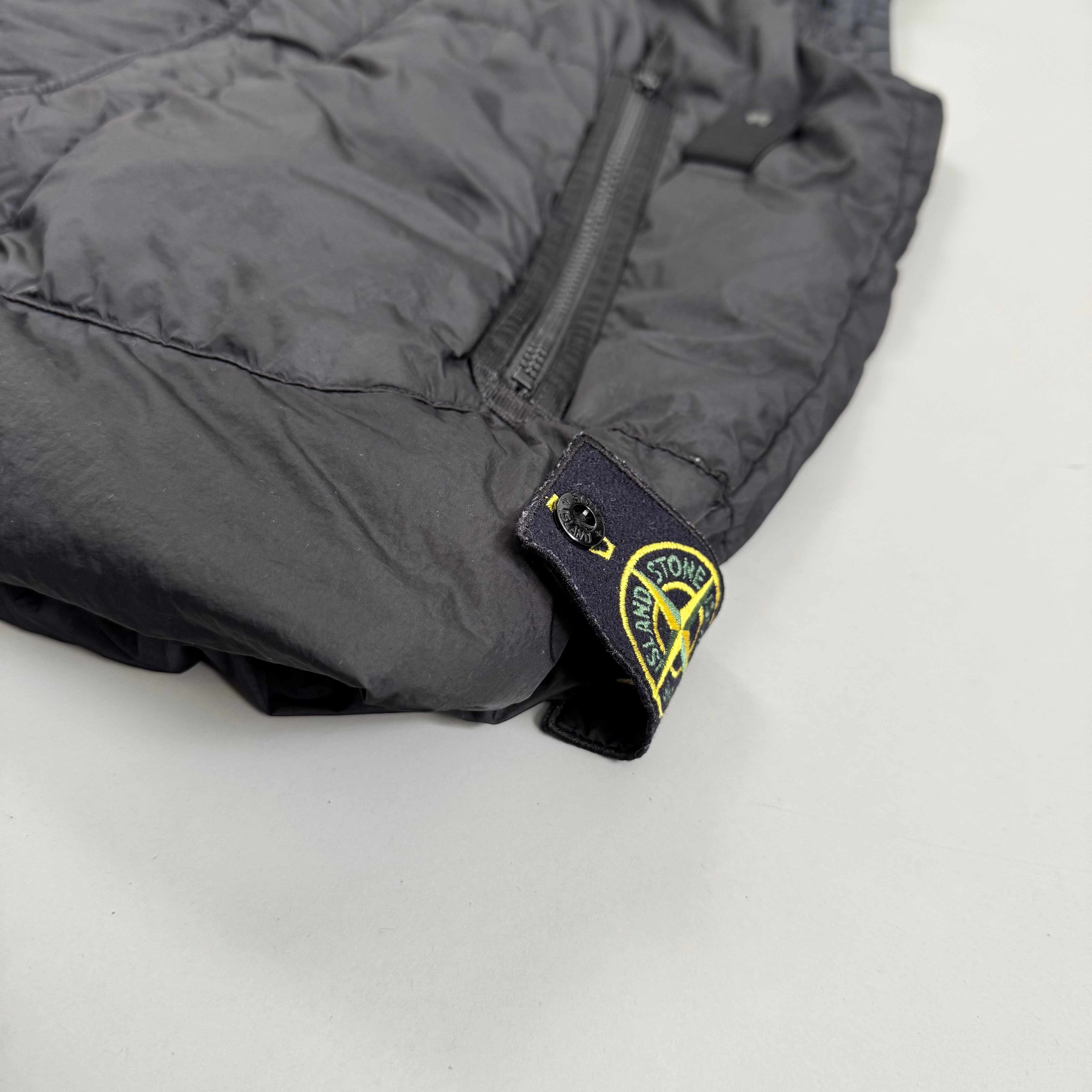 Stone Island Black Crinkle Reps R NY Down Gilet - Small
