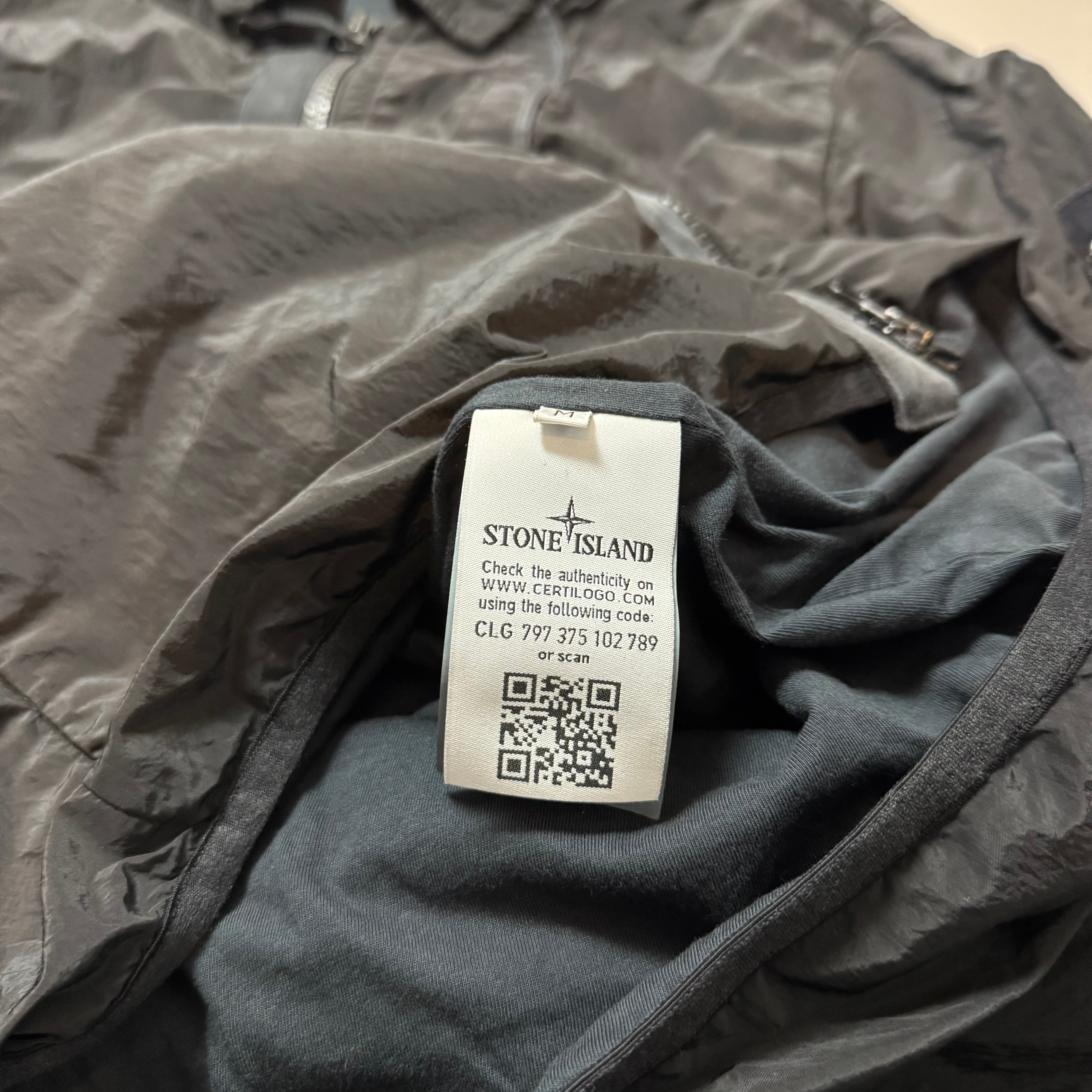 Stone Island Black Nylon Metal Shimmer Overshirt - Medium