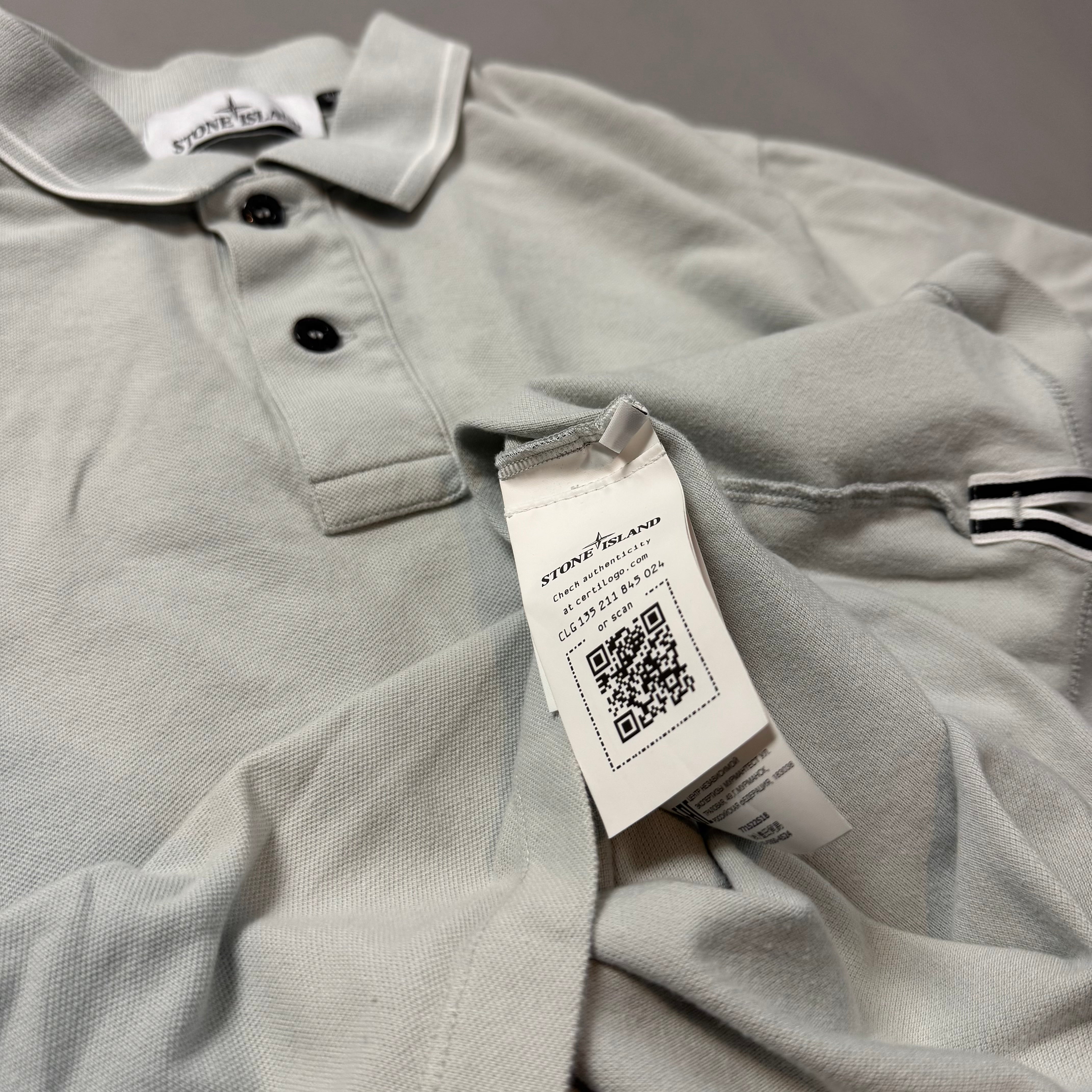 Stone Island Mint Green Polo Shirt - Large