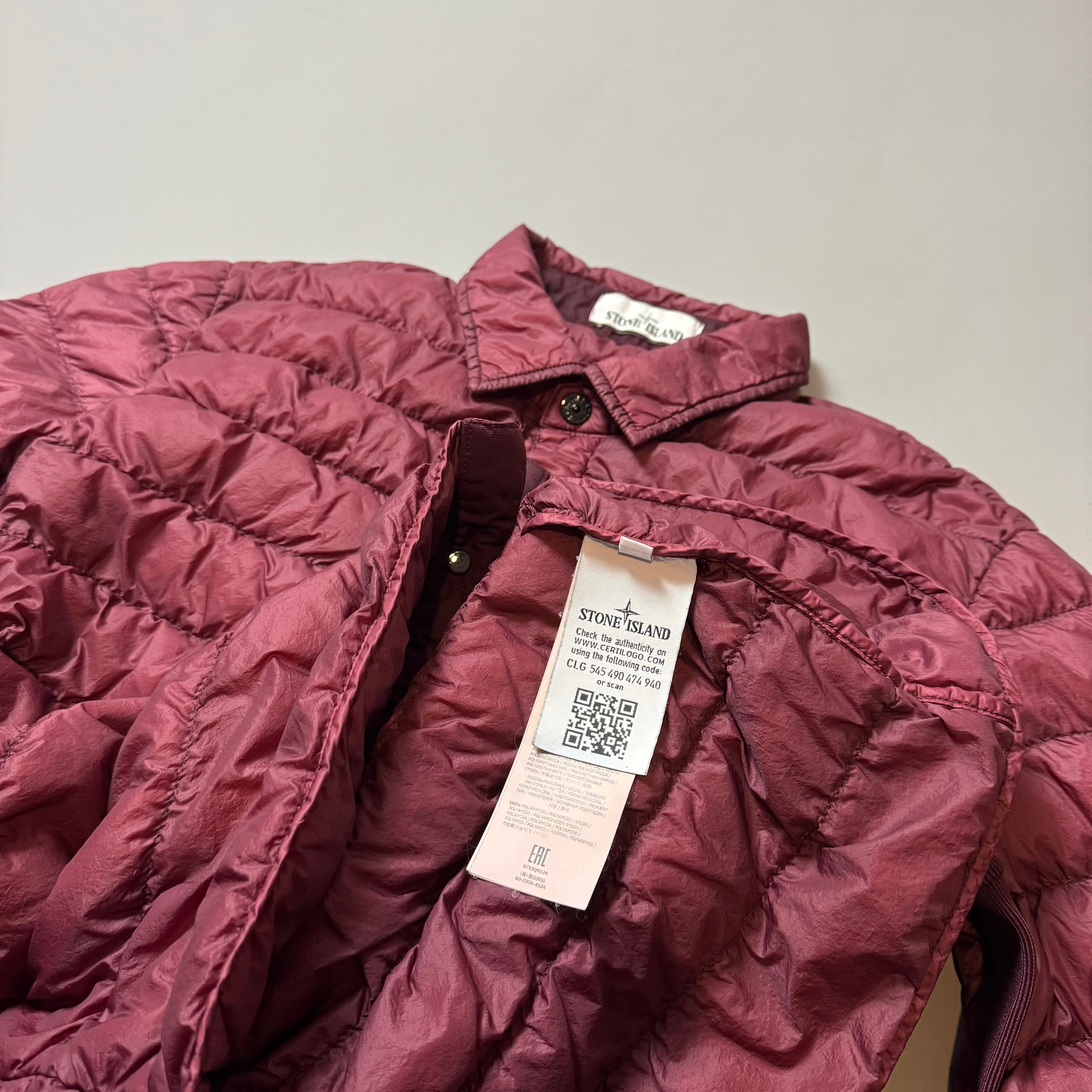 Stone Island Red Garment Dyed Micro Yarn Down Jacket - Medium