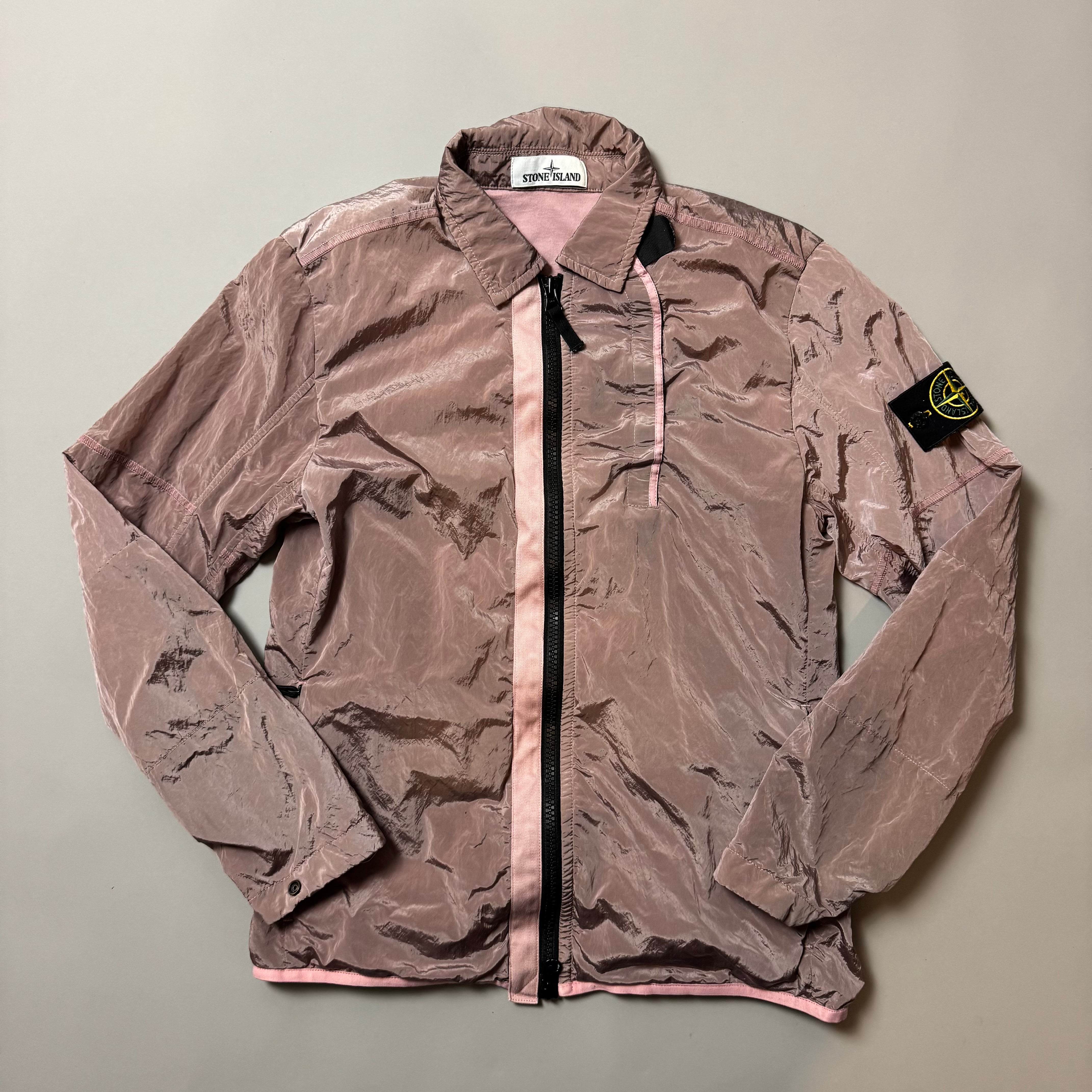 Stone Island Pink Nylon Metal Shimmer Overshirt - Small