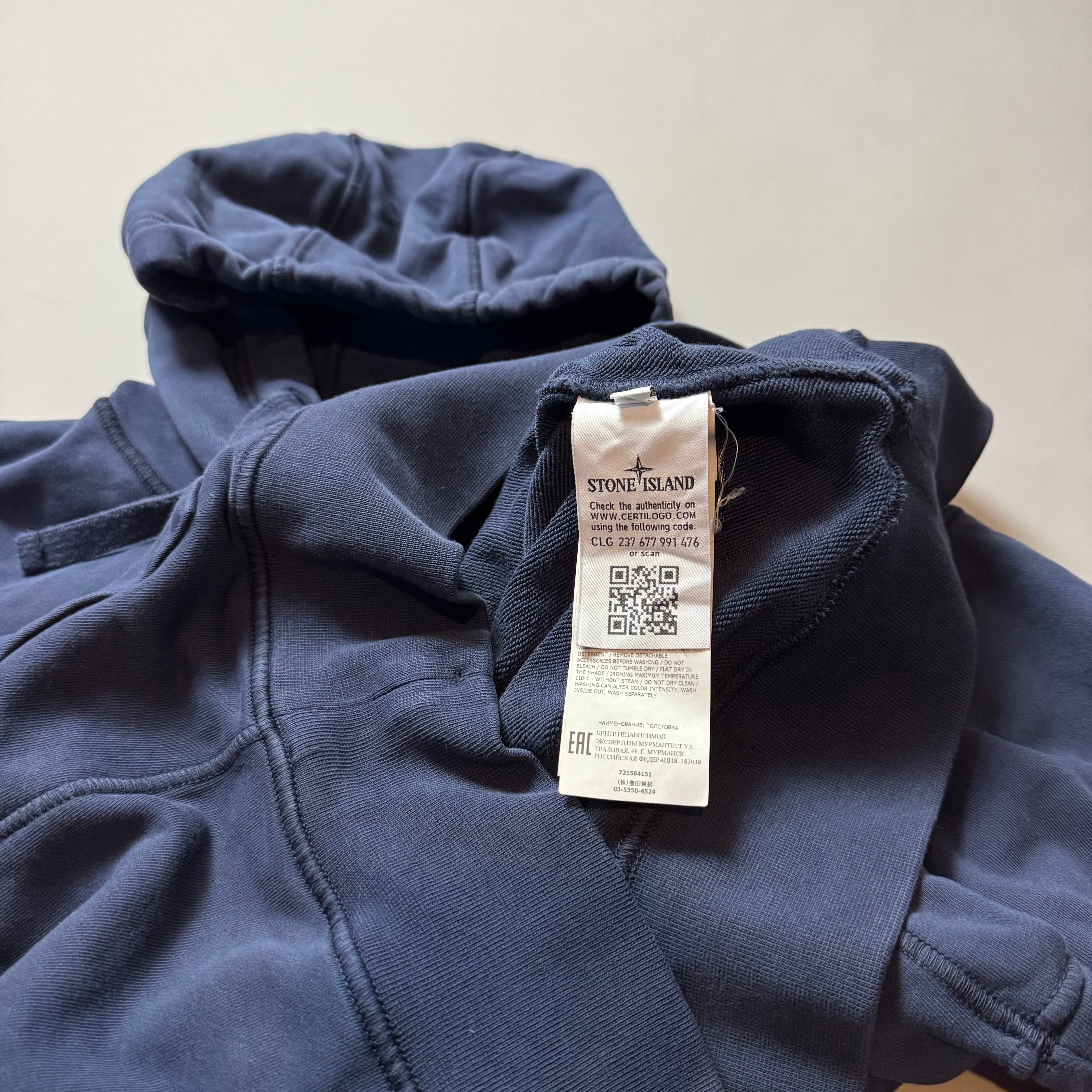 Stone Island Navy Blue Hoodie - XL