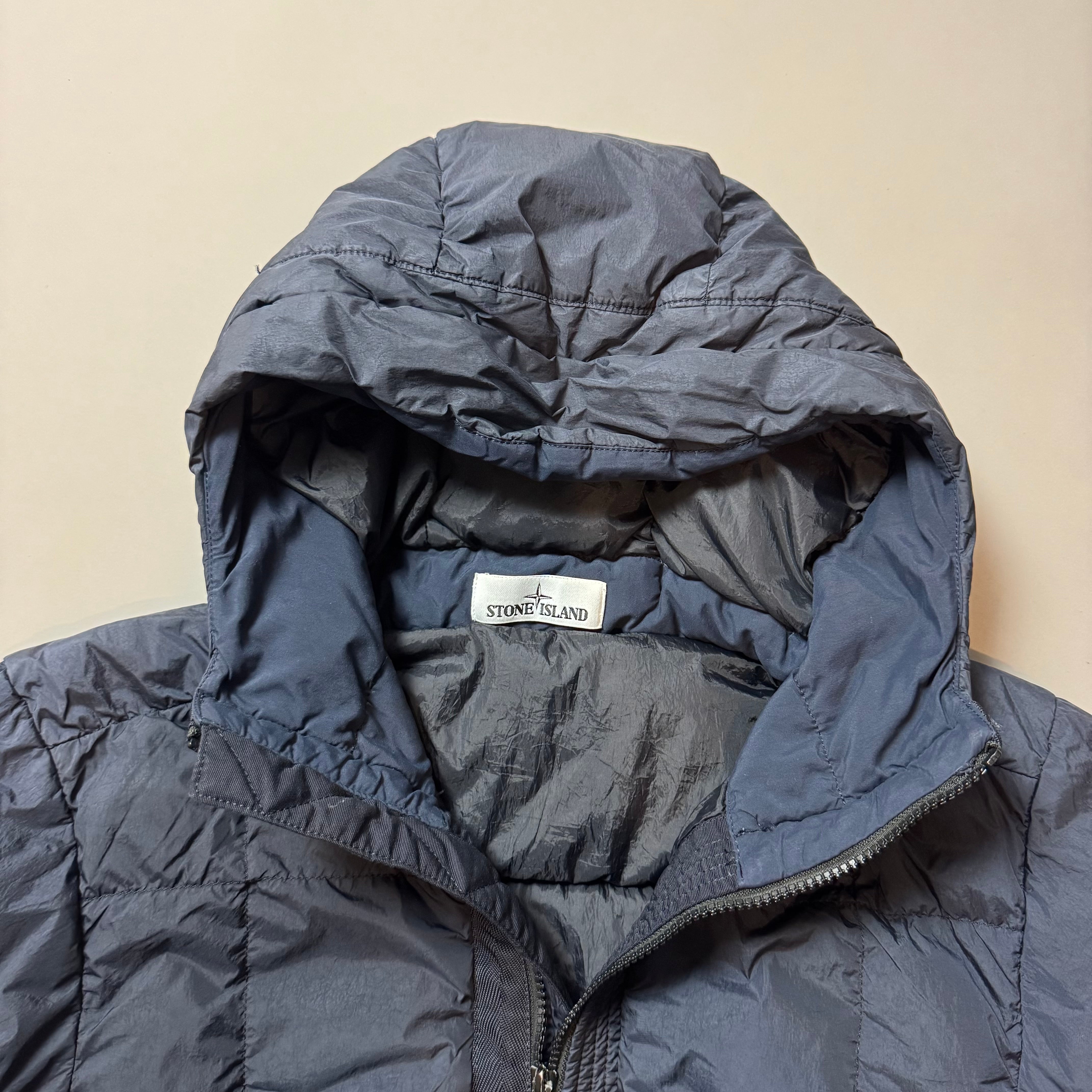 Stone Island Navy Crinkle Reps NY Down Puffer Jacket - Small