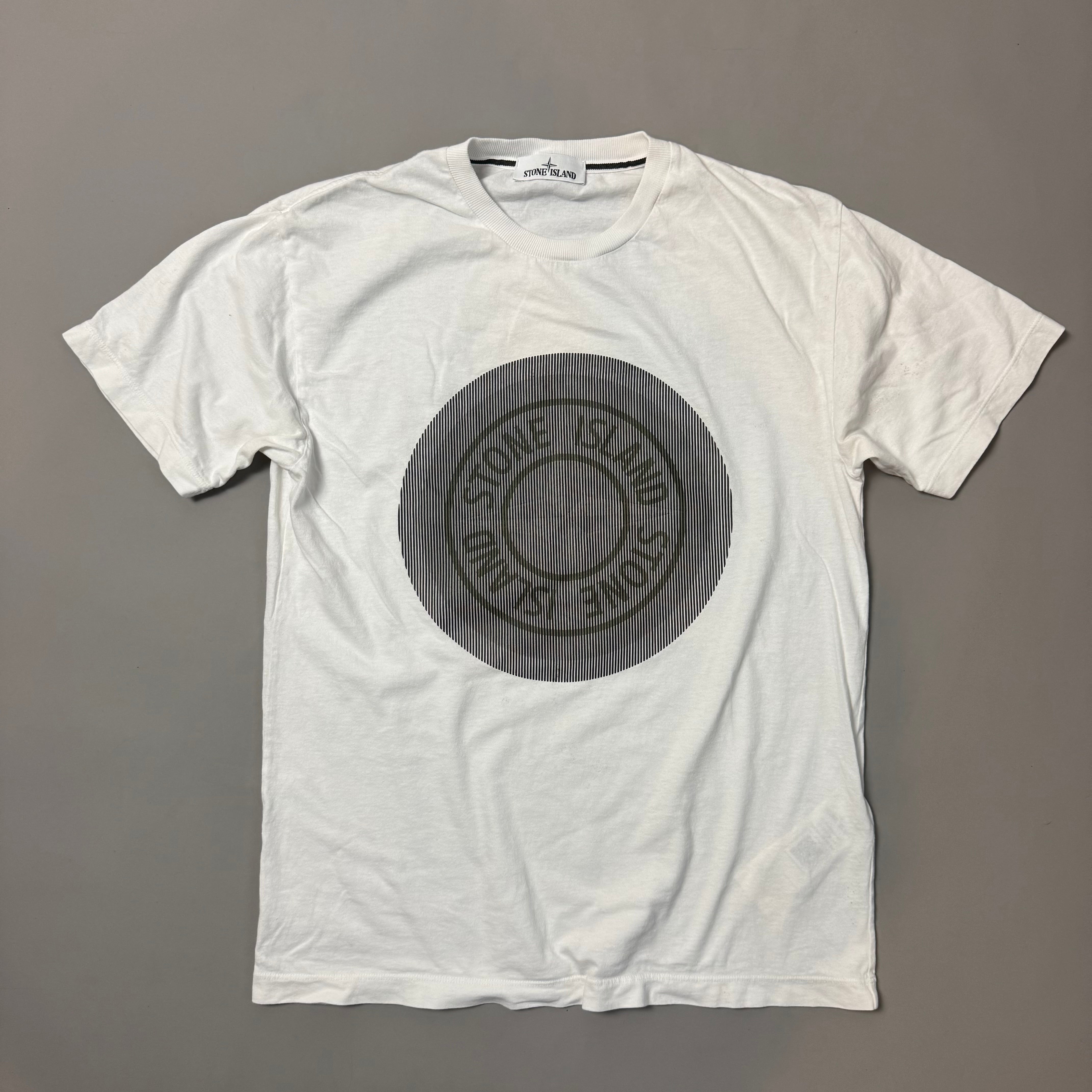 Stone Island White Compass Print T-shirt - Large