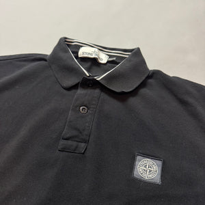 Stone Island Black Long Sleeve Polo Shirt - XL